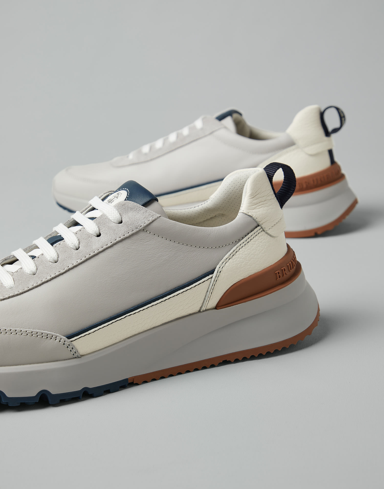 Sneakers aus Kalbsleder Grau Herren - Brunello Cucinelli