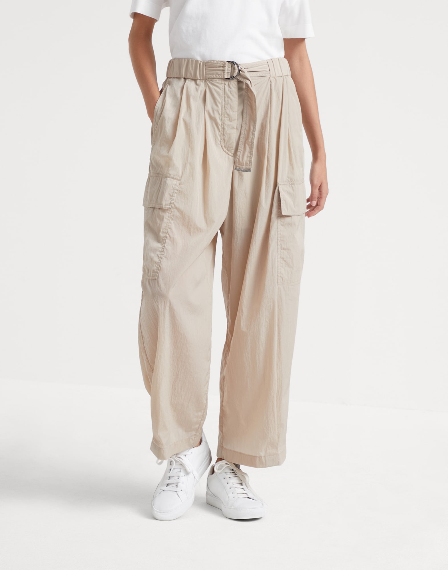 Cargo trousers Oyster Woman - Brunello Cucinelli
