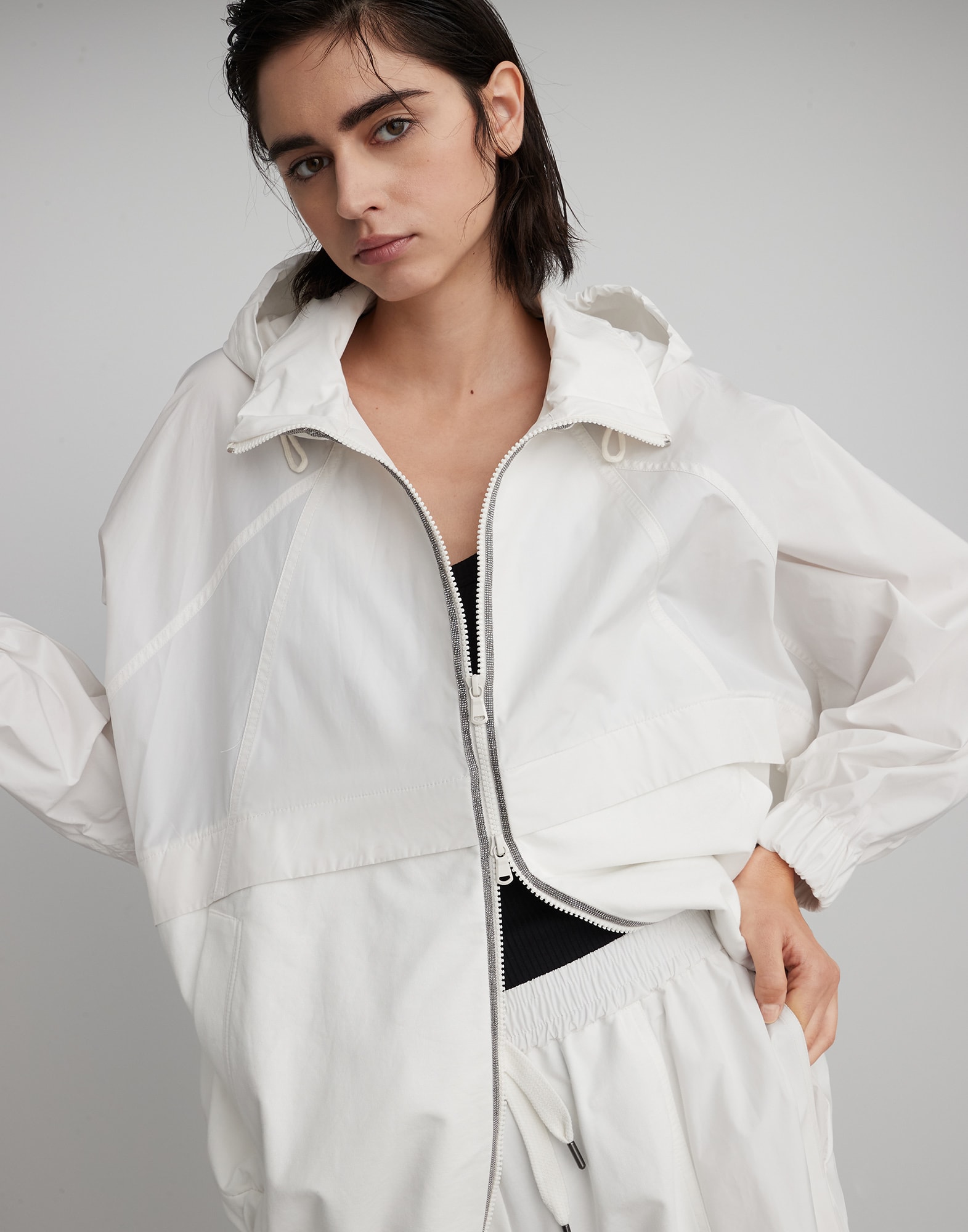Куртка Panel Серовато-Белый Женщина - Brunello Cucinelli