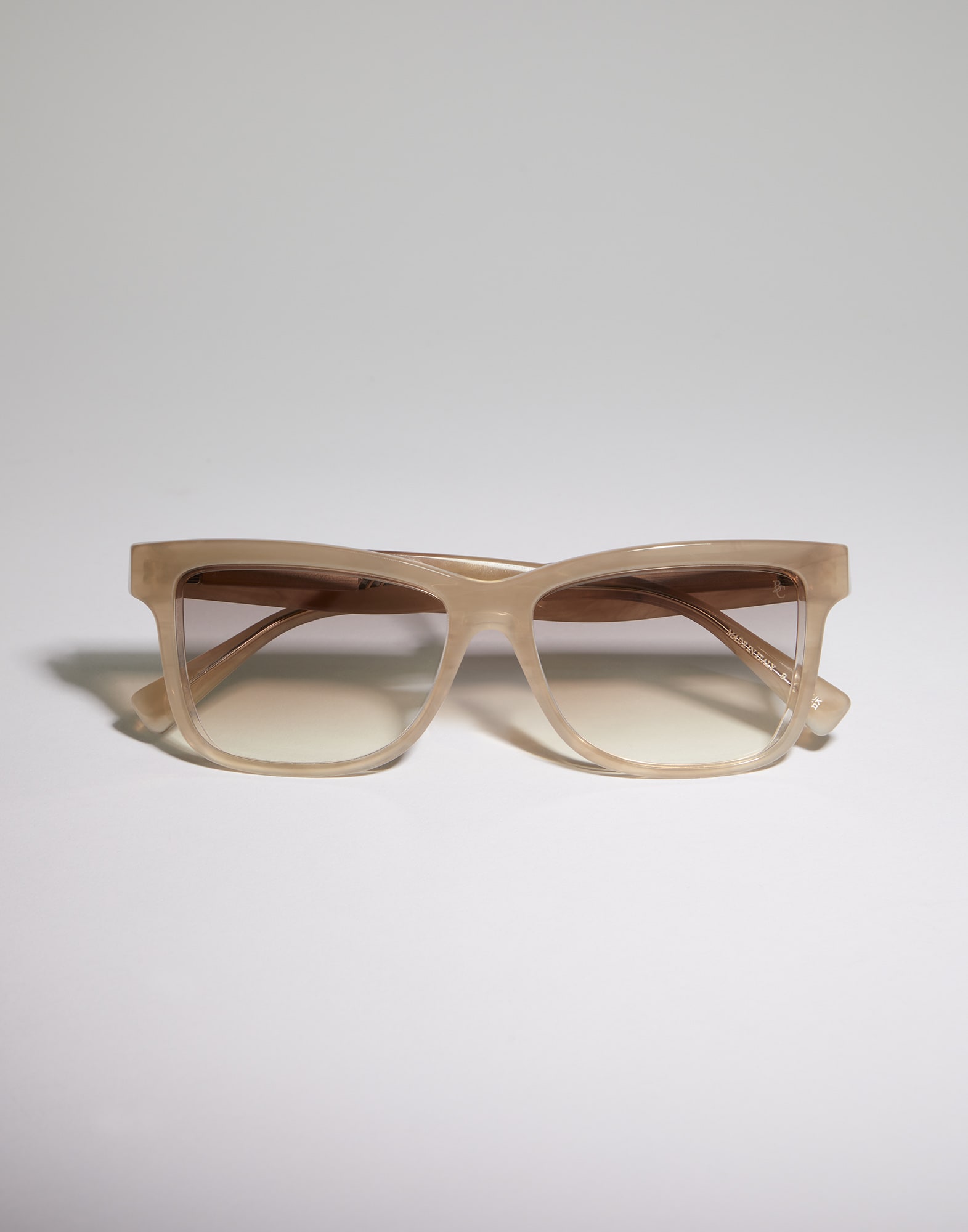 方形镜框醋酸纤维太阳眼镜 羊绒米黄 眼镜 - Brunello Cucinelli
