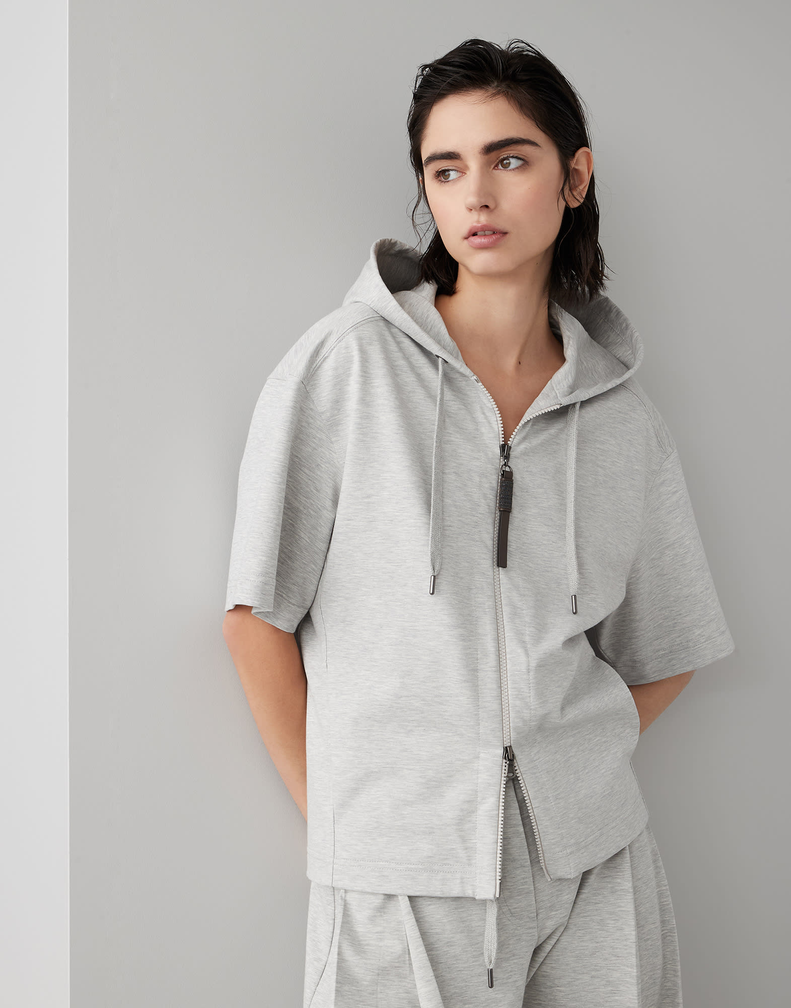 Interlock sweatshirt Light Grey Woman - Brunello Cucinelli