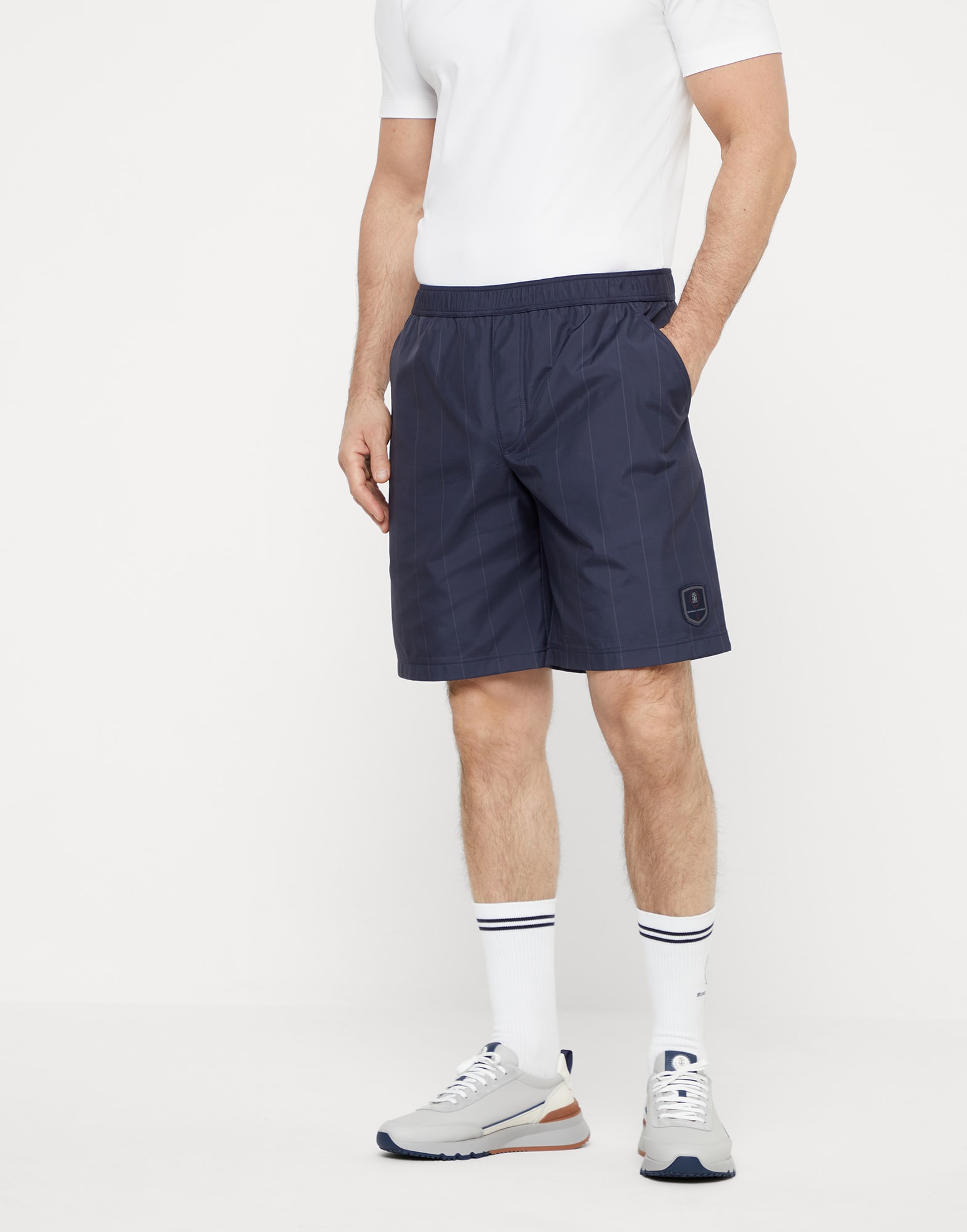 Bermuda shorts with Tennis badge Blue Man -
                        Brunello Cucinelli
                    