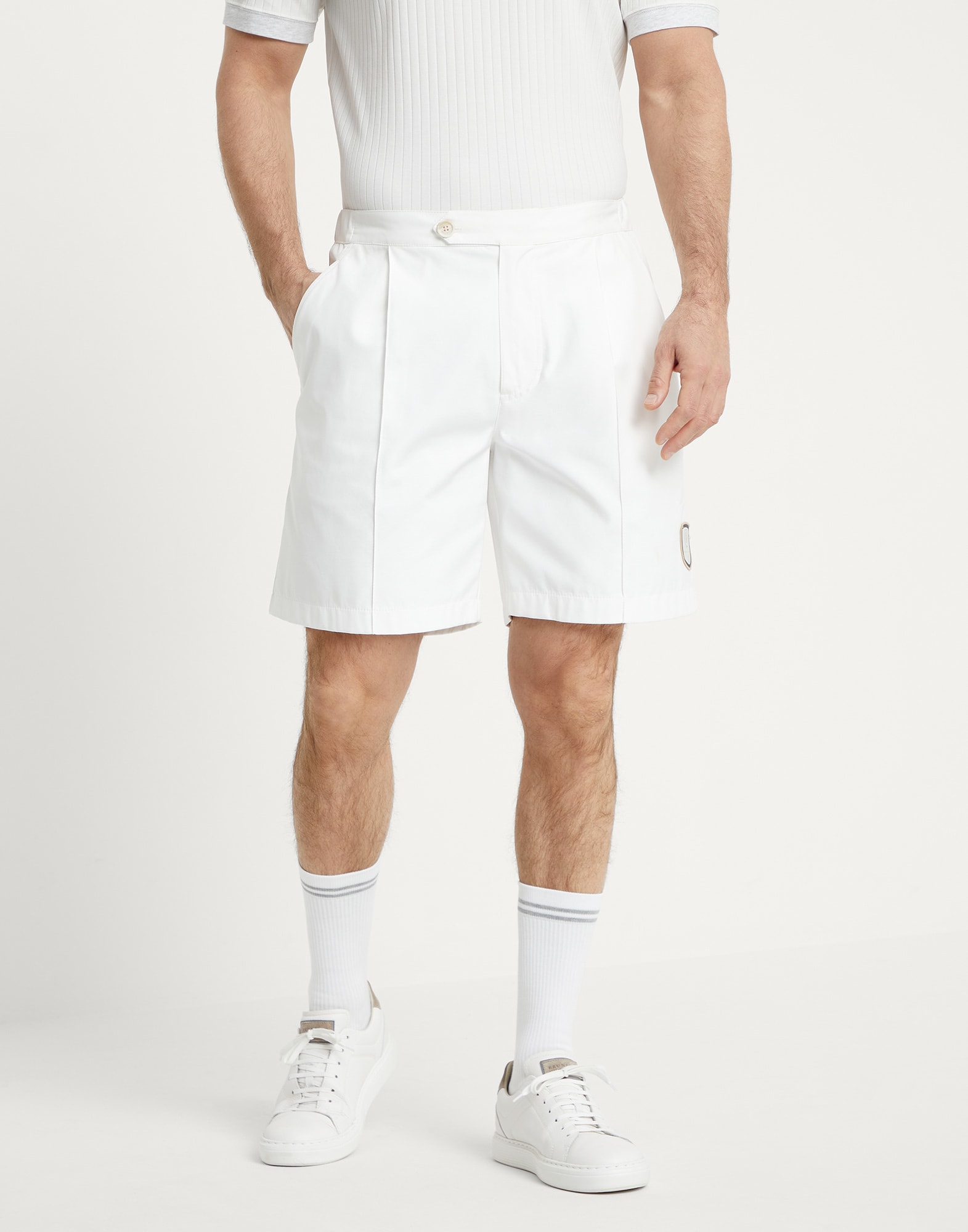 Bermuda shorts with Tennis badge White Man - Brunello Cucinelli