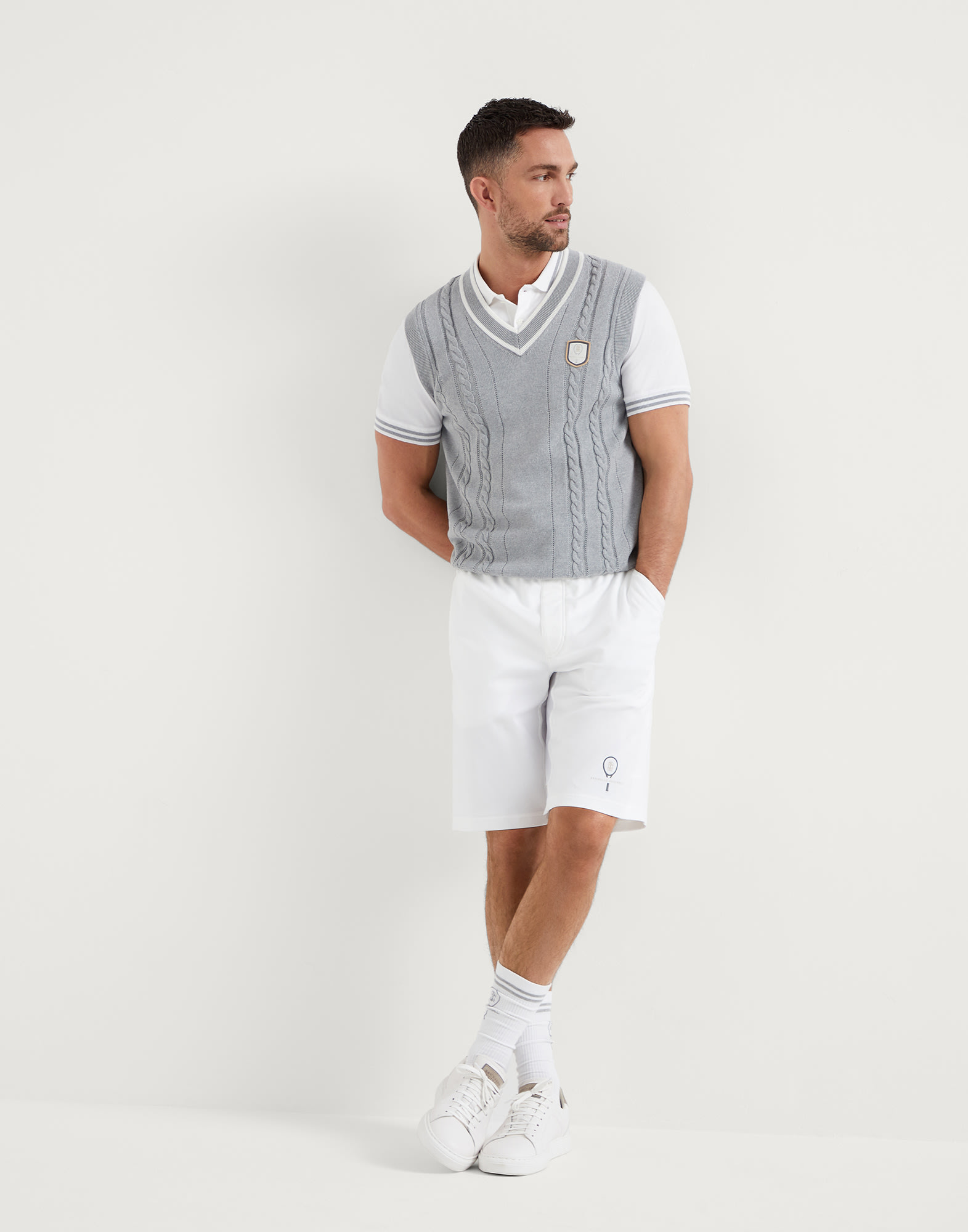 Vest with Tennis badge (241M28707907T) for Man | Brunello Cucinelli