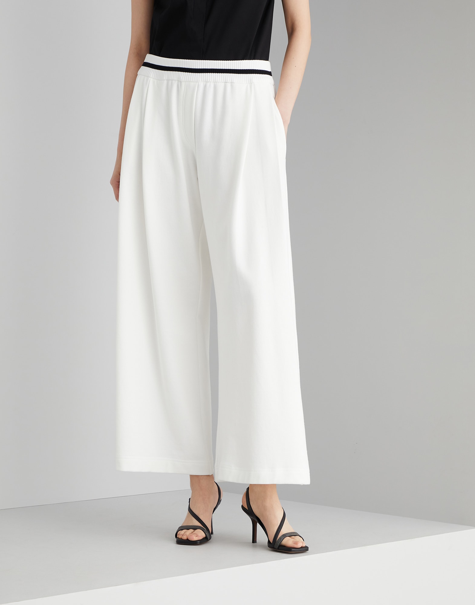 French terry trousers Off-White Woman - Brunello Cucinelli