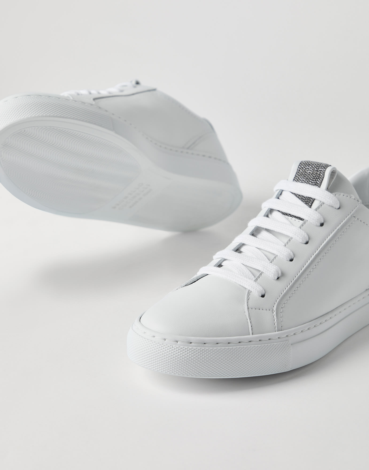 Sneakers aus Kalbsleder Weiß Damen - Brunello Cucinelli