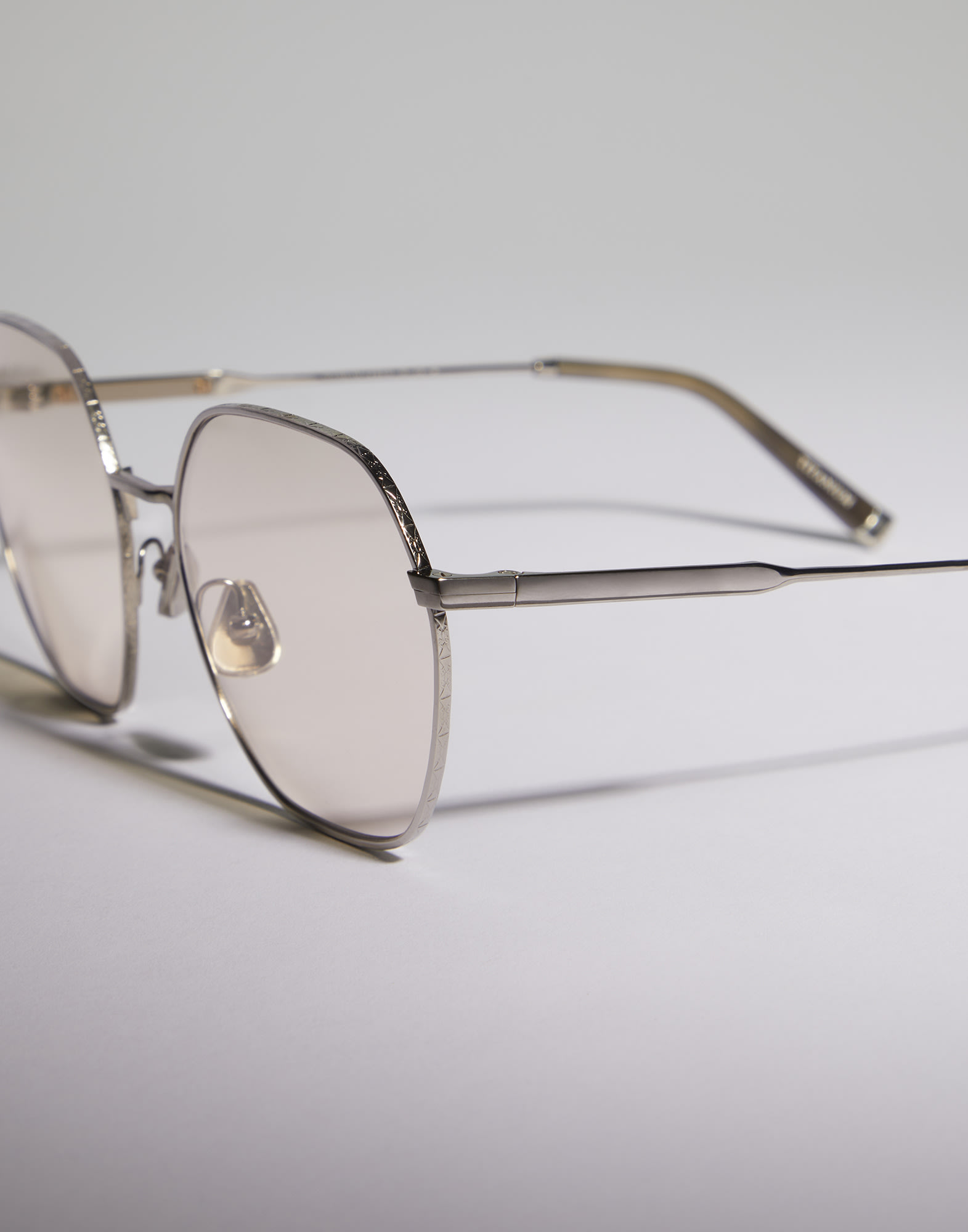 Gafas graduadas geométricas de titanio Plata Gafas - Brunello Cucinelli