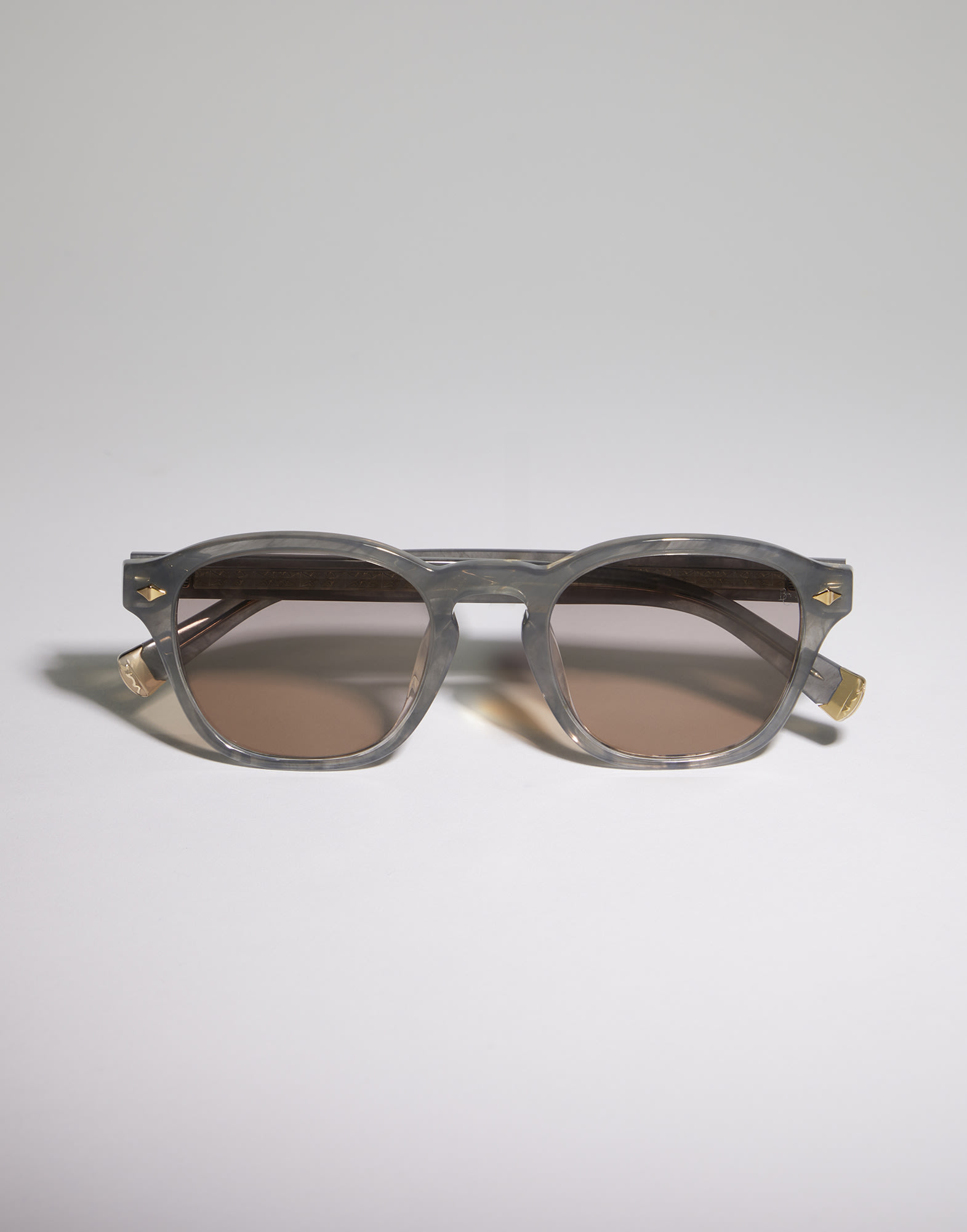 Round acetate sunglasses Cashmere Grey Eyewear -
                        Brunello Cucinelli
                    