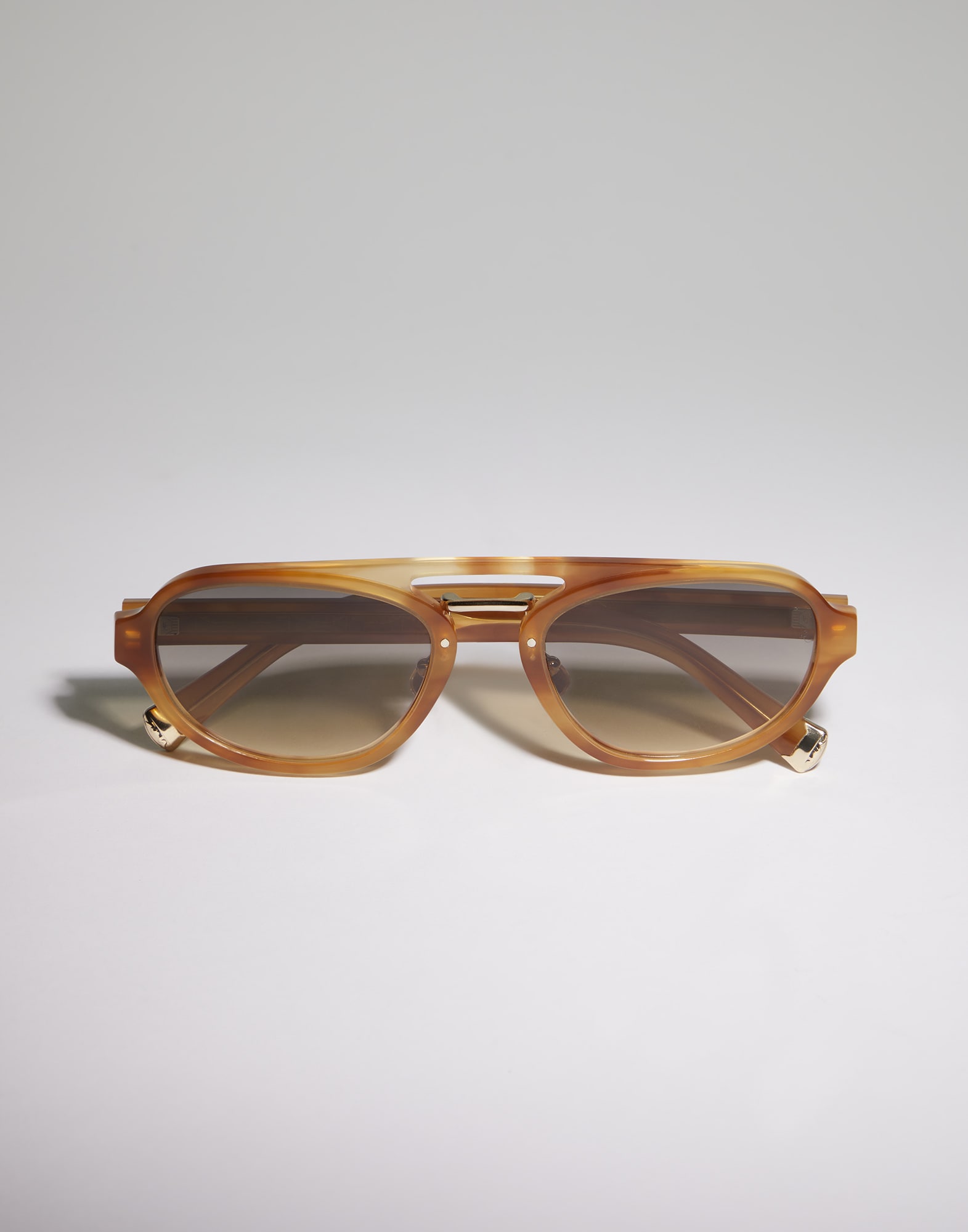 Sonnenbrille aus Azetat Havanna Honig Brillen - Brunello Cucinelli