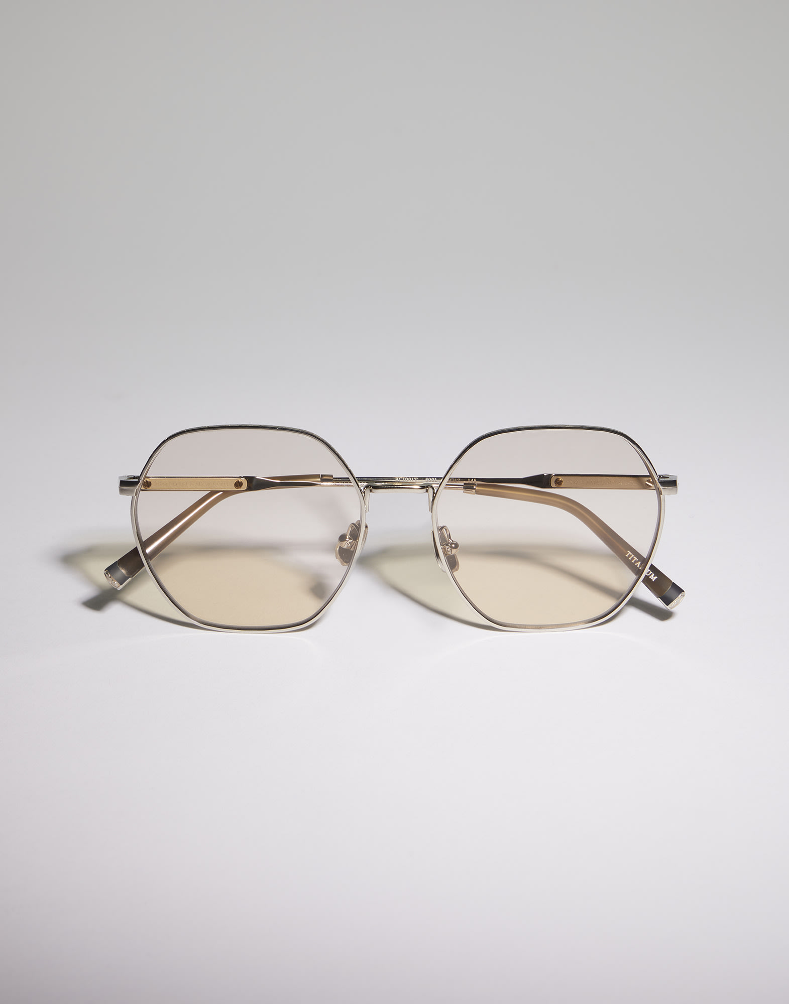Geometric titanium glasses Silver Eyewear -
                        Brunello Cucinelli
                    