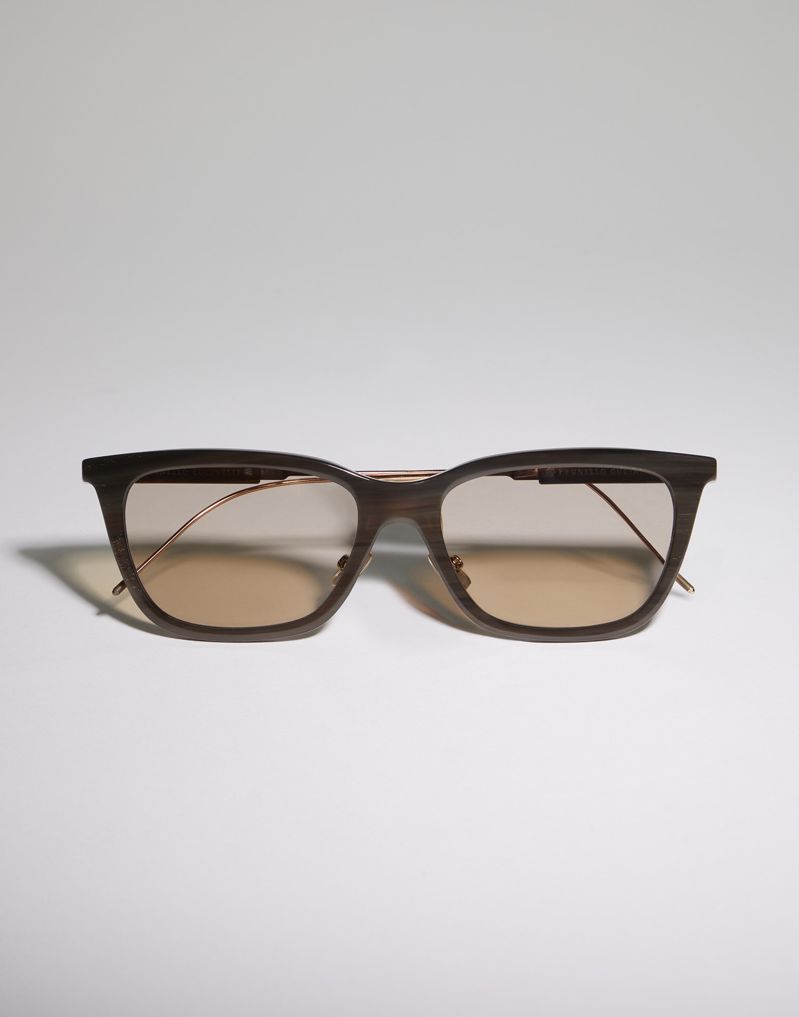Horn and titanium sunglasses Brown Horn Eyewear - Brunello Cucinelli