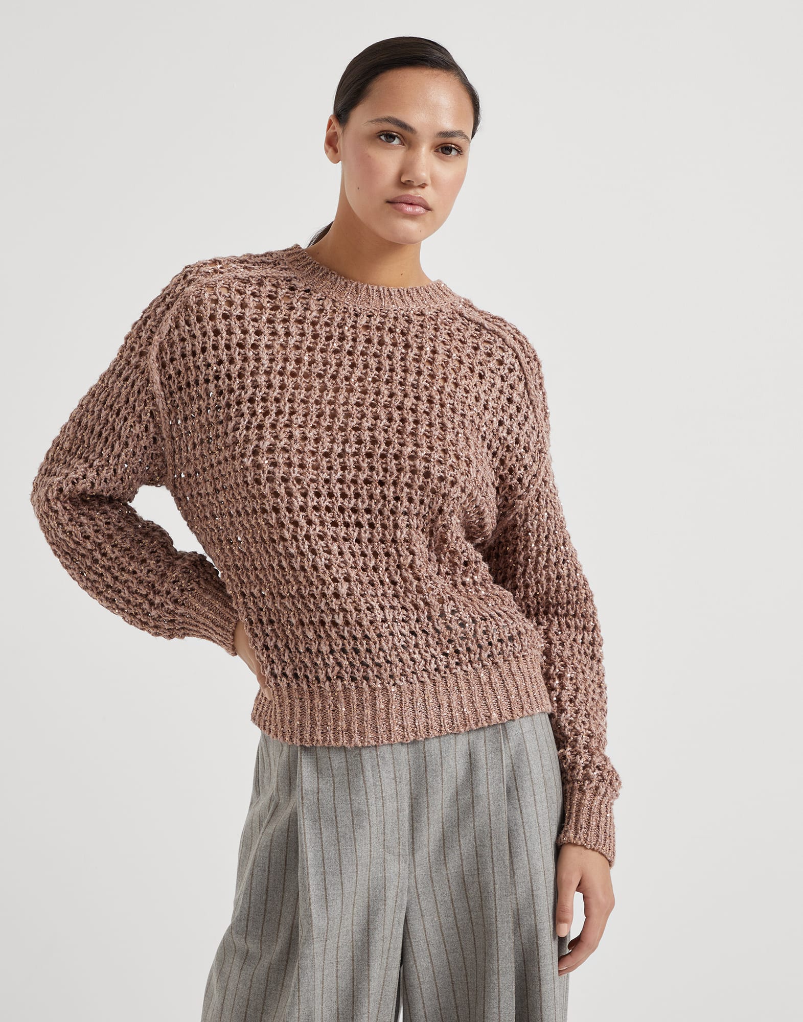 Rustic Dazzling Net Sweater