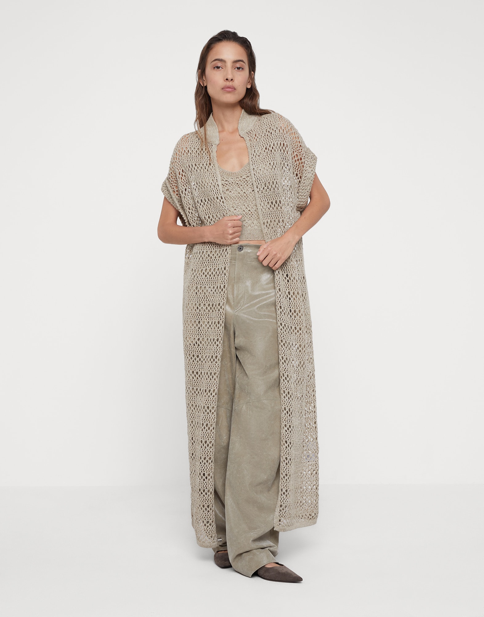 Linen and silk cardigan Lessivè Woman - Brunello Cucinelli