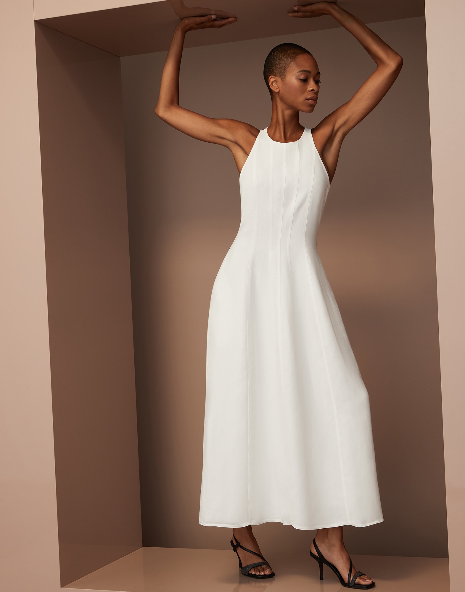 Fluid-Kleid Weiß Damen - Brunello Cucinelli