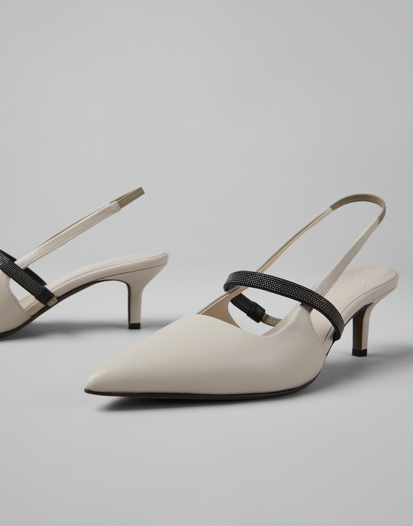 City heels with monili White Woman - Brunello Cucinelli