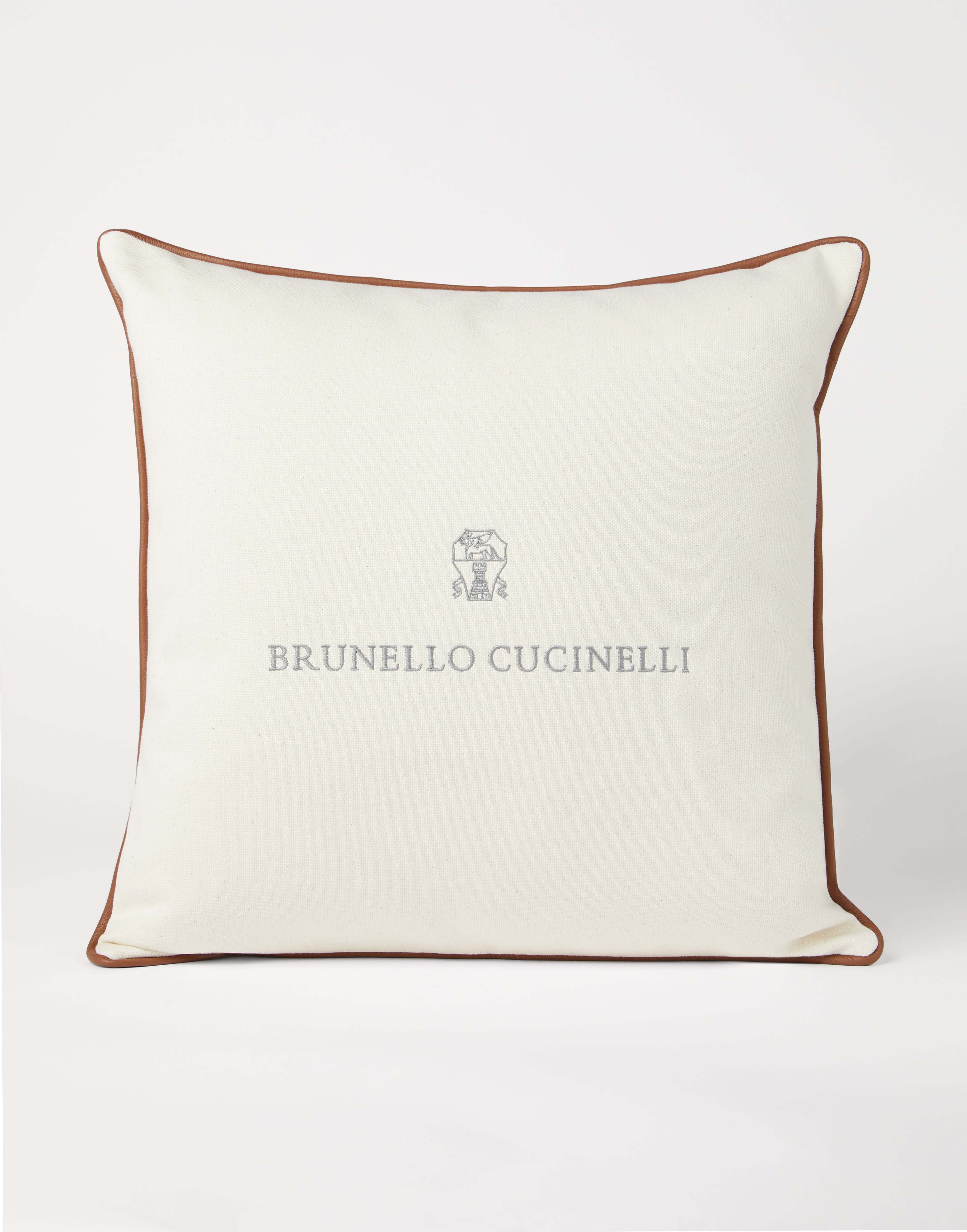 Large canvas cushion White Lifestyle - Brunello Cucinelli
