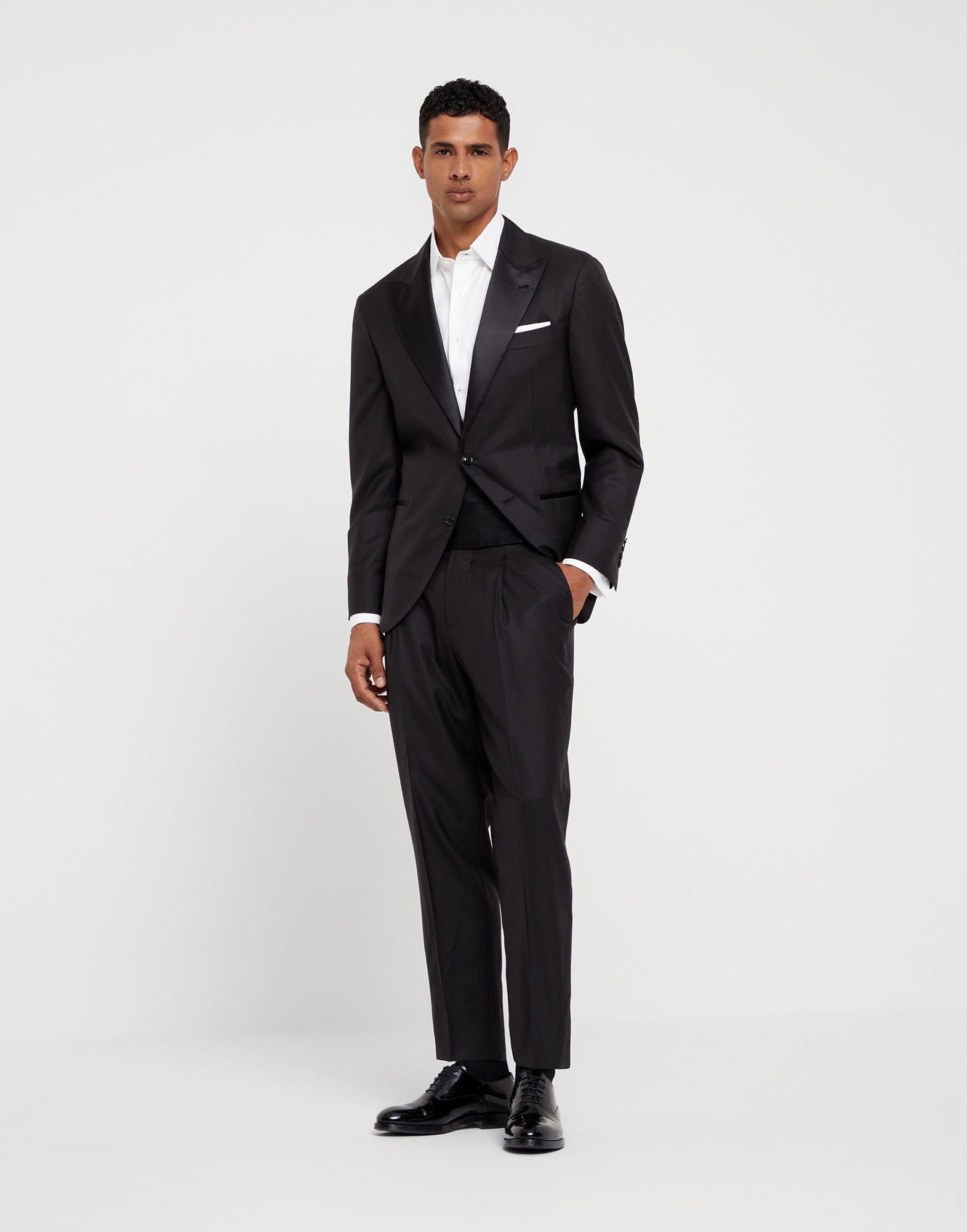 Tuxedo with peak lapel Black Man - Brunello Cucinelli