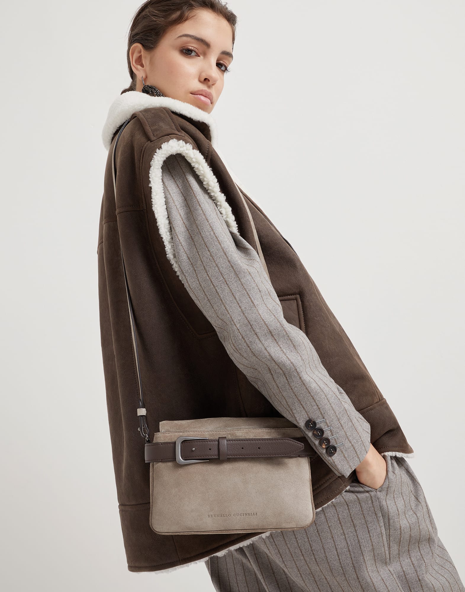 Suede Sartorial Cross body bag 242MBDLD2617C5859 for Woman Brunello Cucinelli