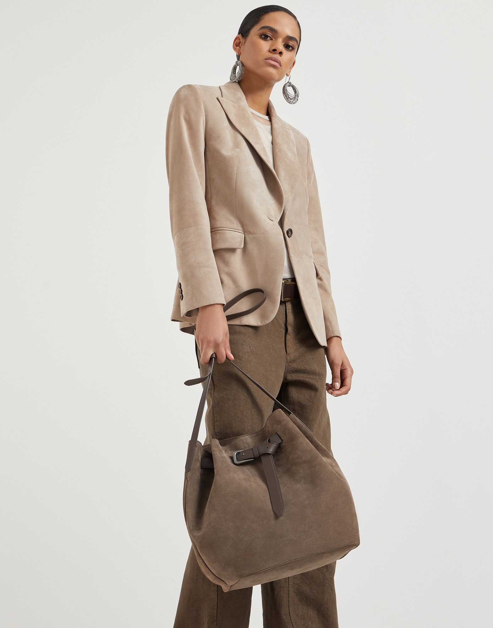 Large suede Sartorial Bucket bag (242MBDLD2615C876901) for