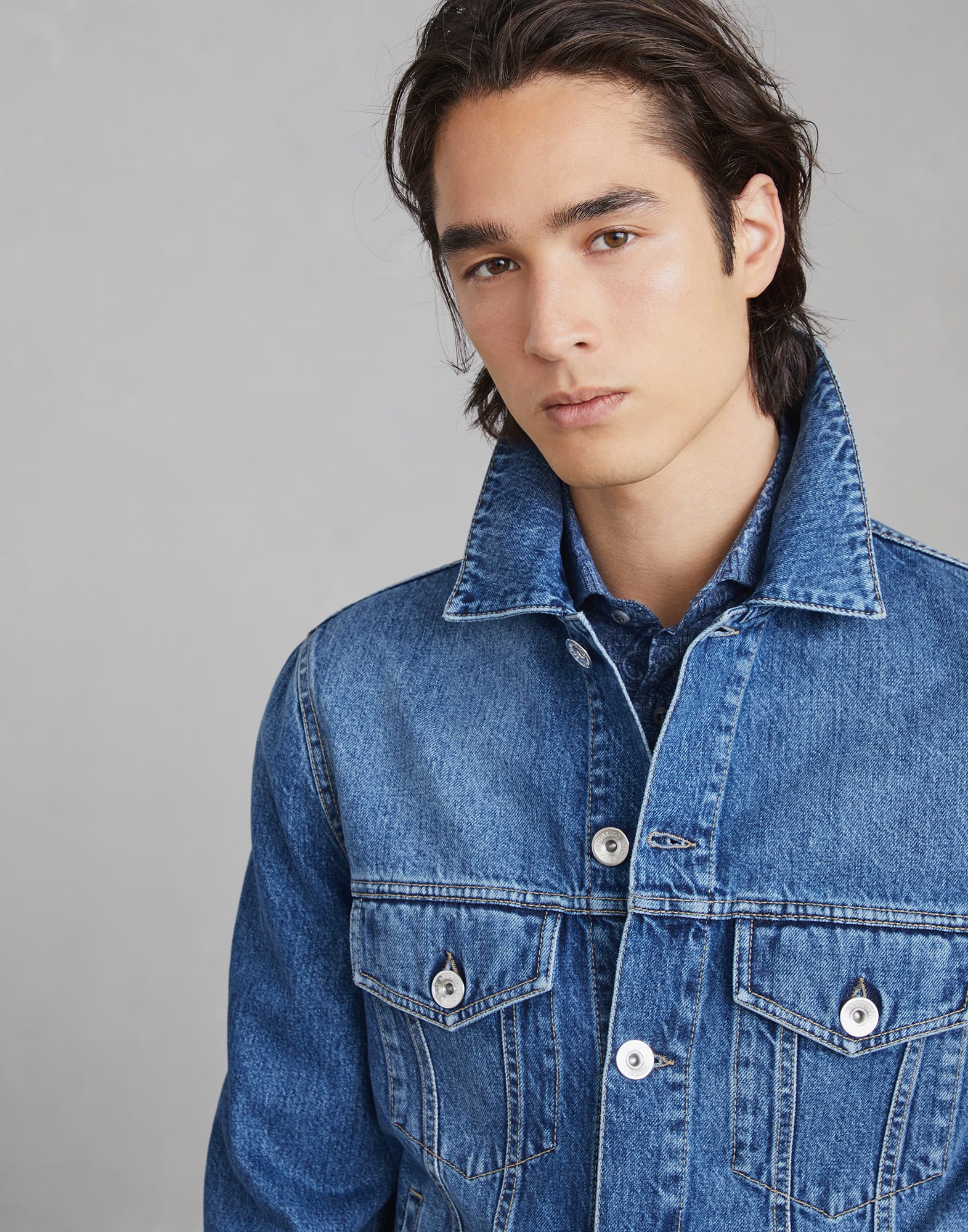 Denim four-pocket jacket