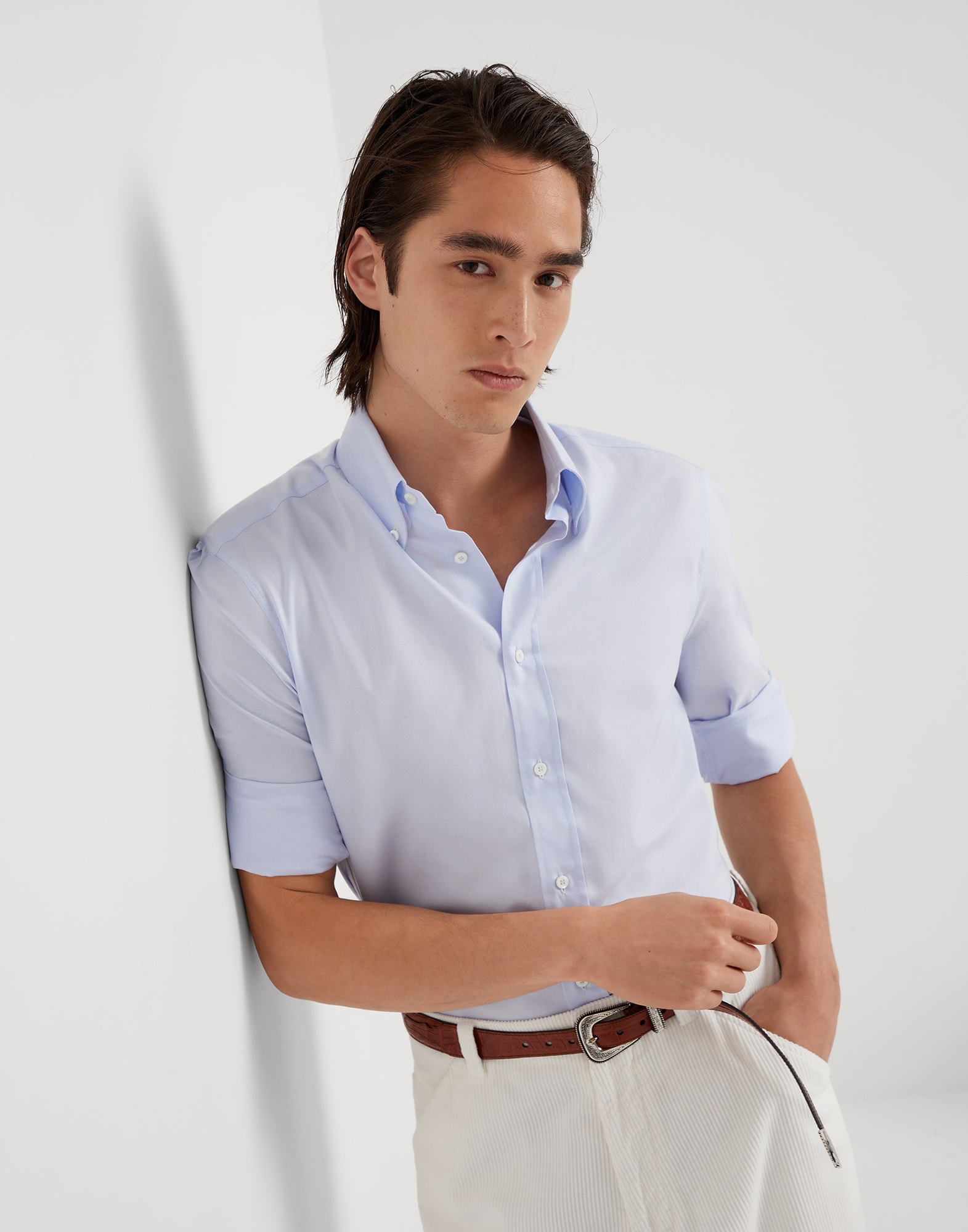 Oxford shirt Azure Man - Brunello Cucinelli