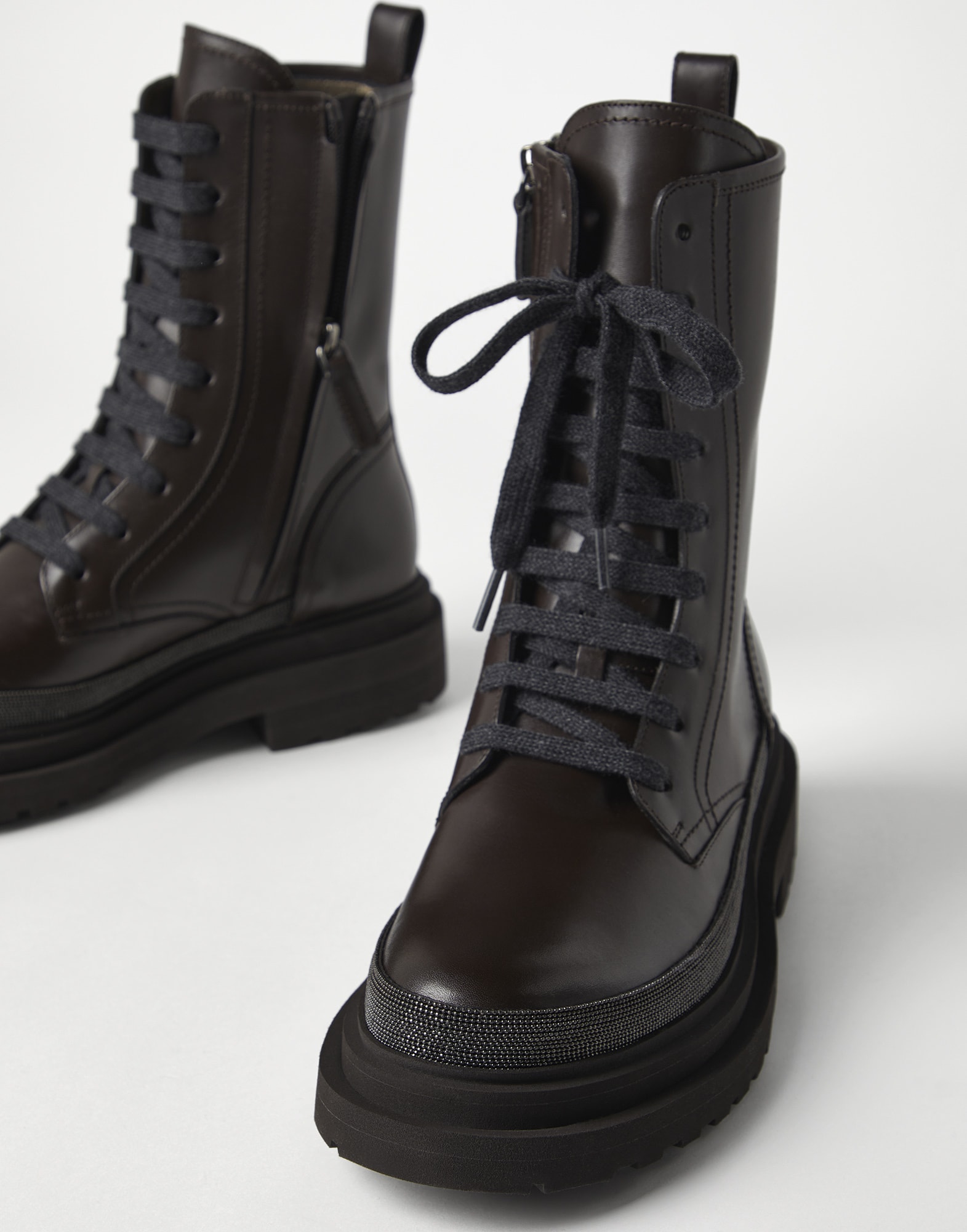Matte calfskin boots Brown Woman - Brunello Cucinelli