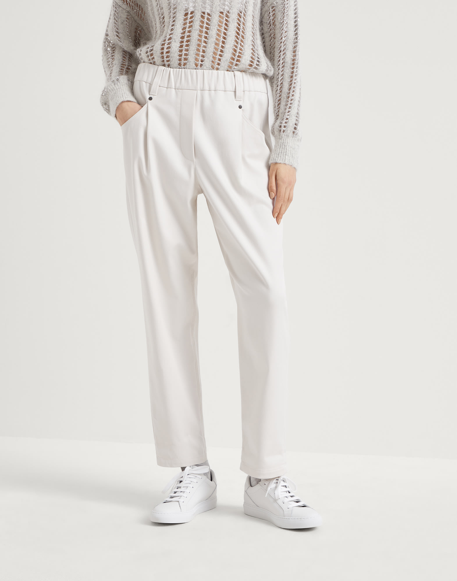 Baggy striped trousers on sale