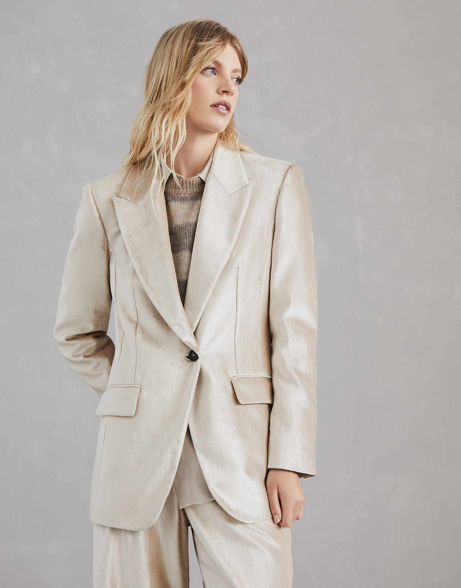 Cream velvet blazer online