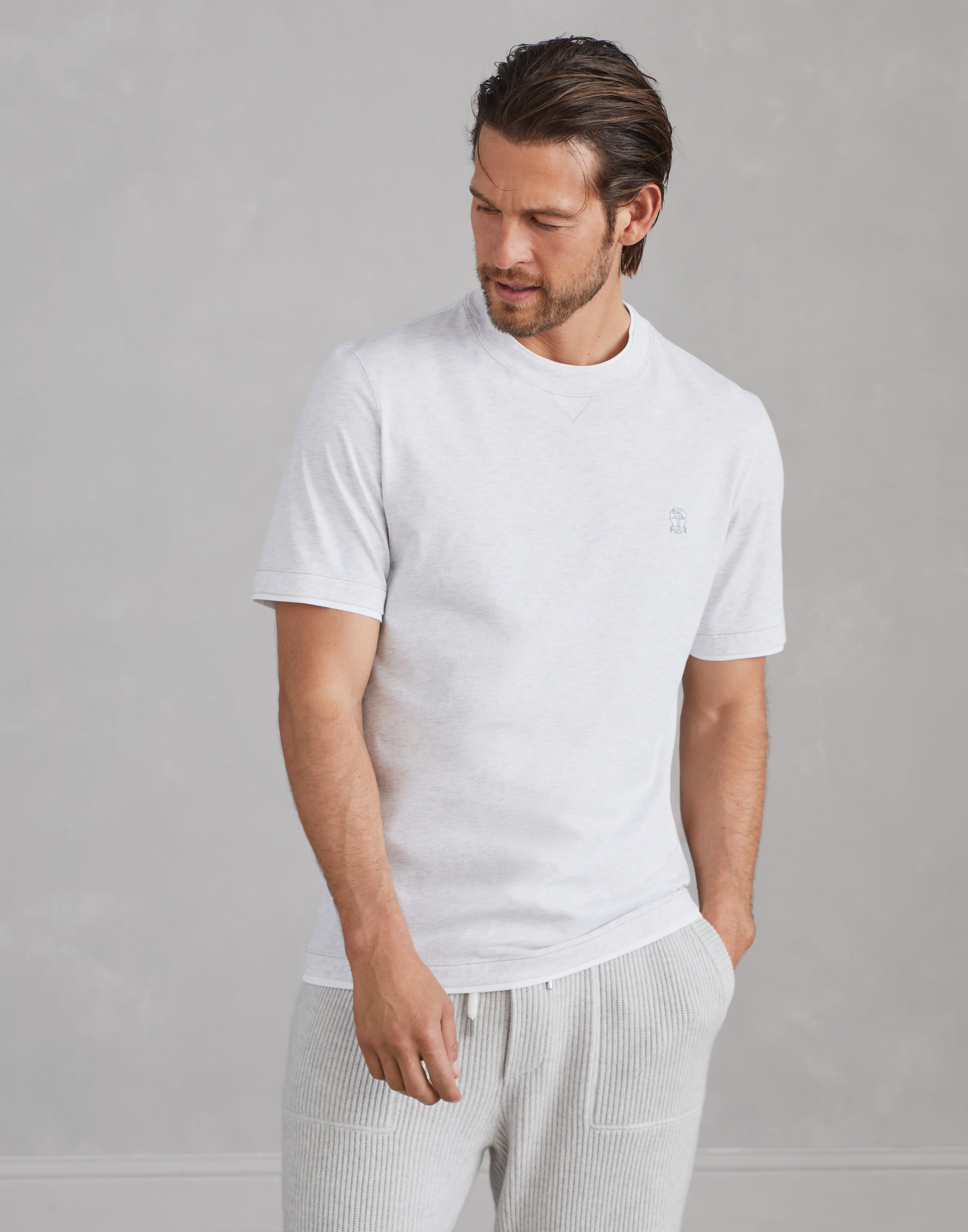T-shirt with faux-layering