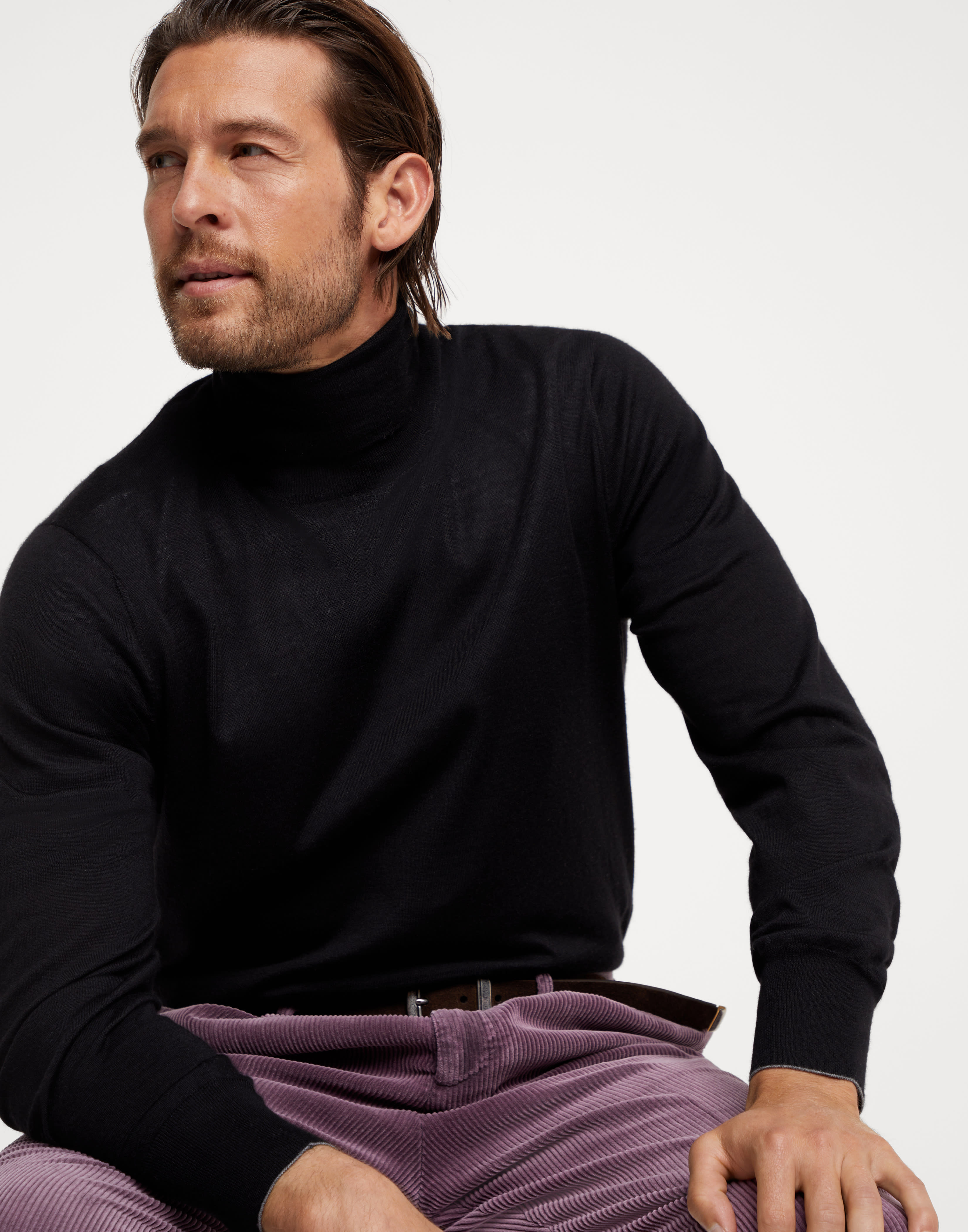 Cashmere and silk lightweight sweater Black Man - Brunello Cucinelli
