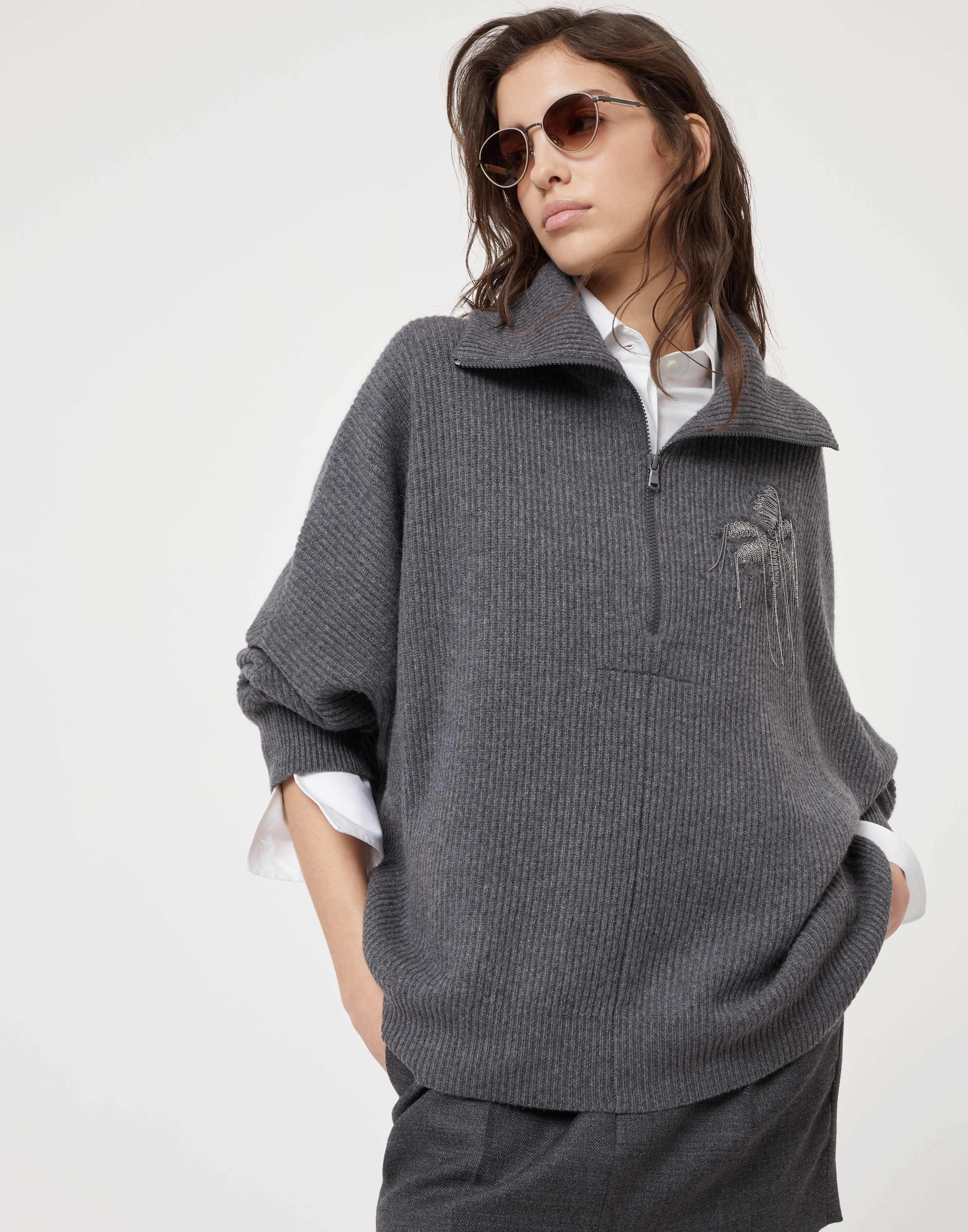 Cashmere sweater Lead Woman - Brunello Cucinelli