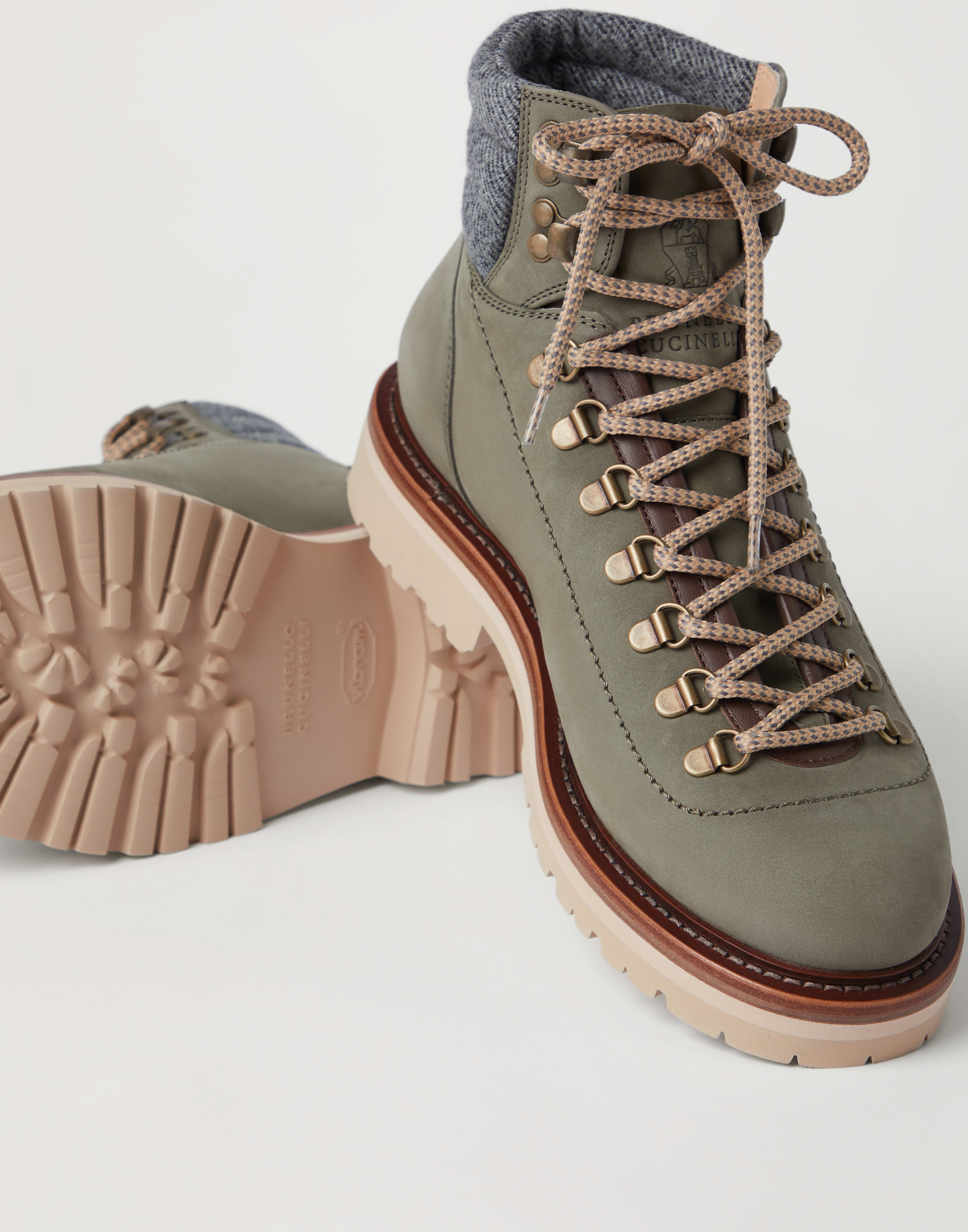 Chaussures de montagne en nubuck Militaire Homme - Brunello Cucinelli