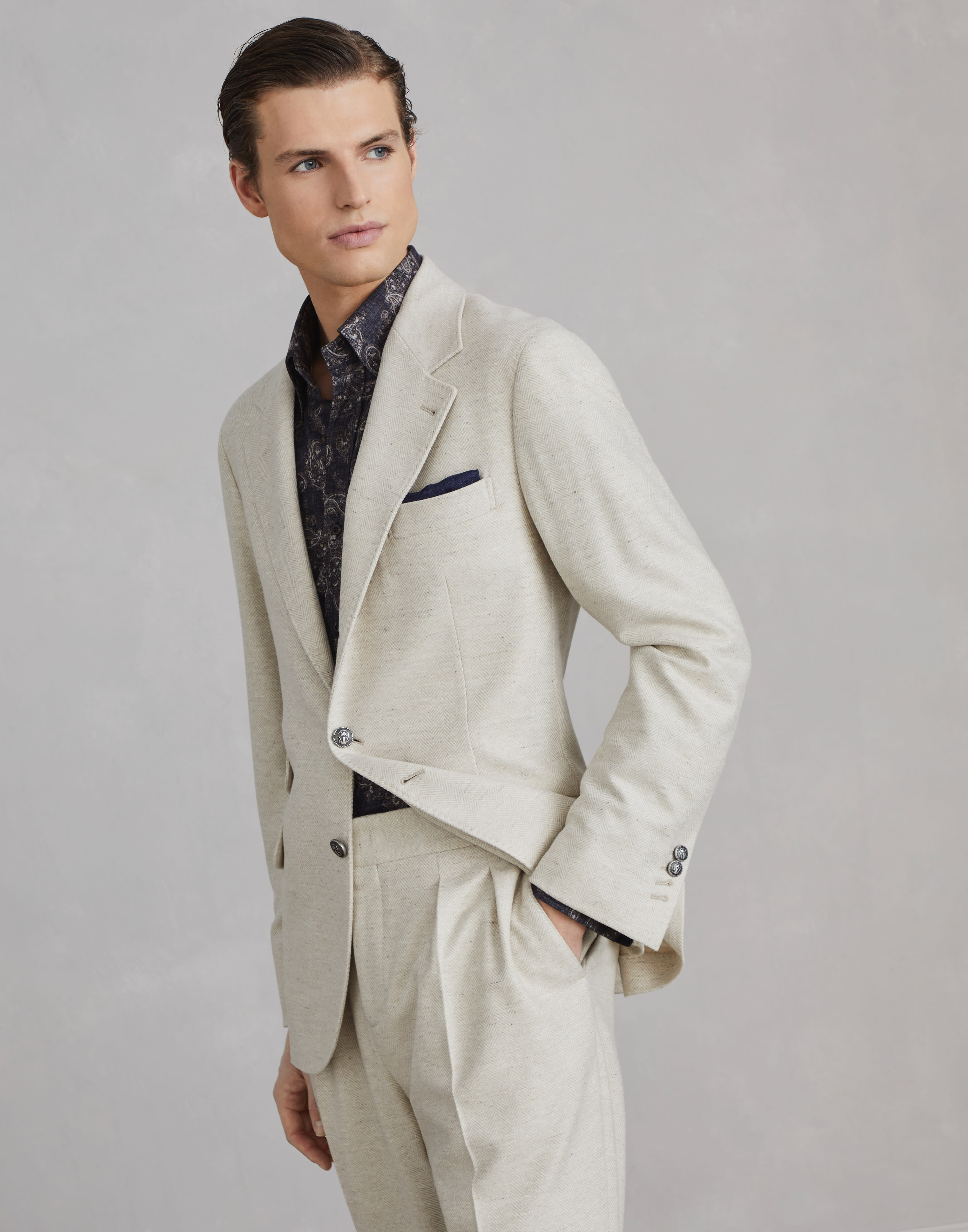 Wool, silk and linen blazer
