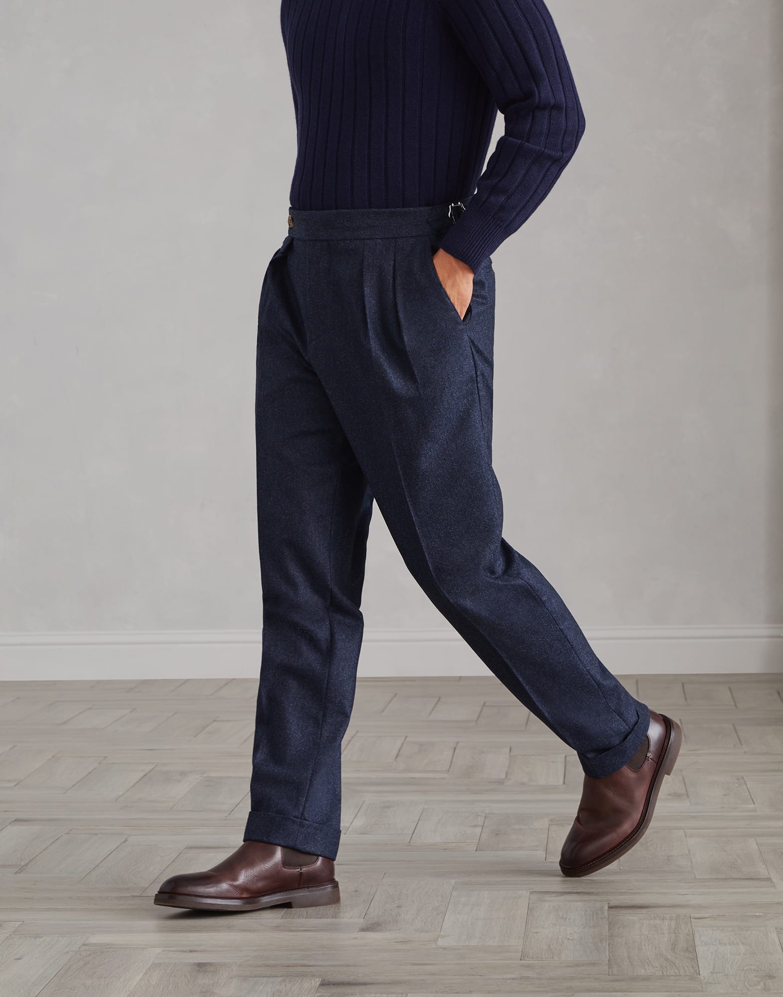 Flannel tailor fit trousers