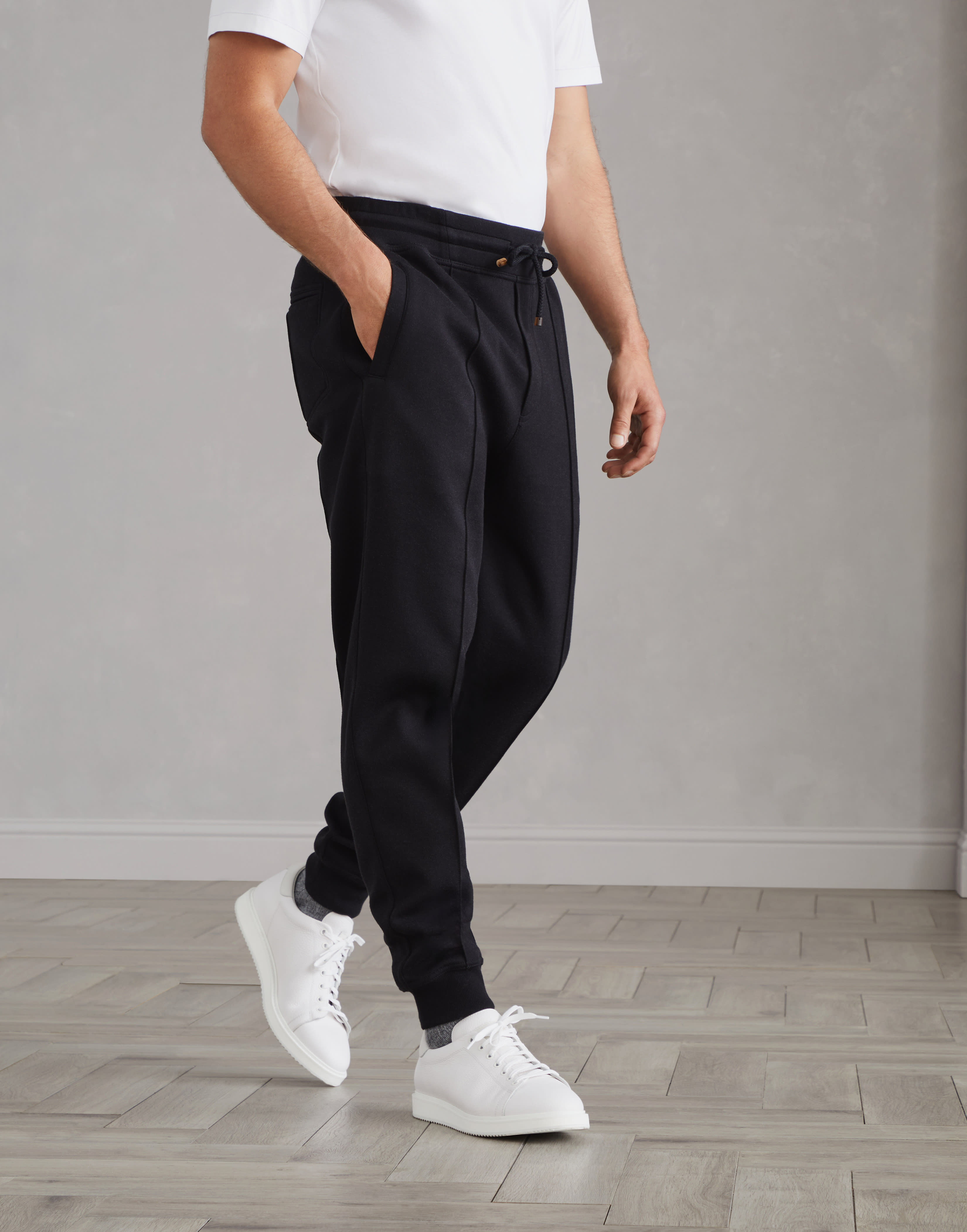 Trousers with elasticated cuffs