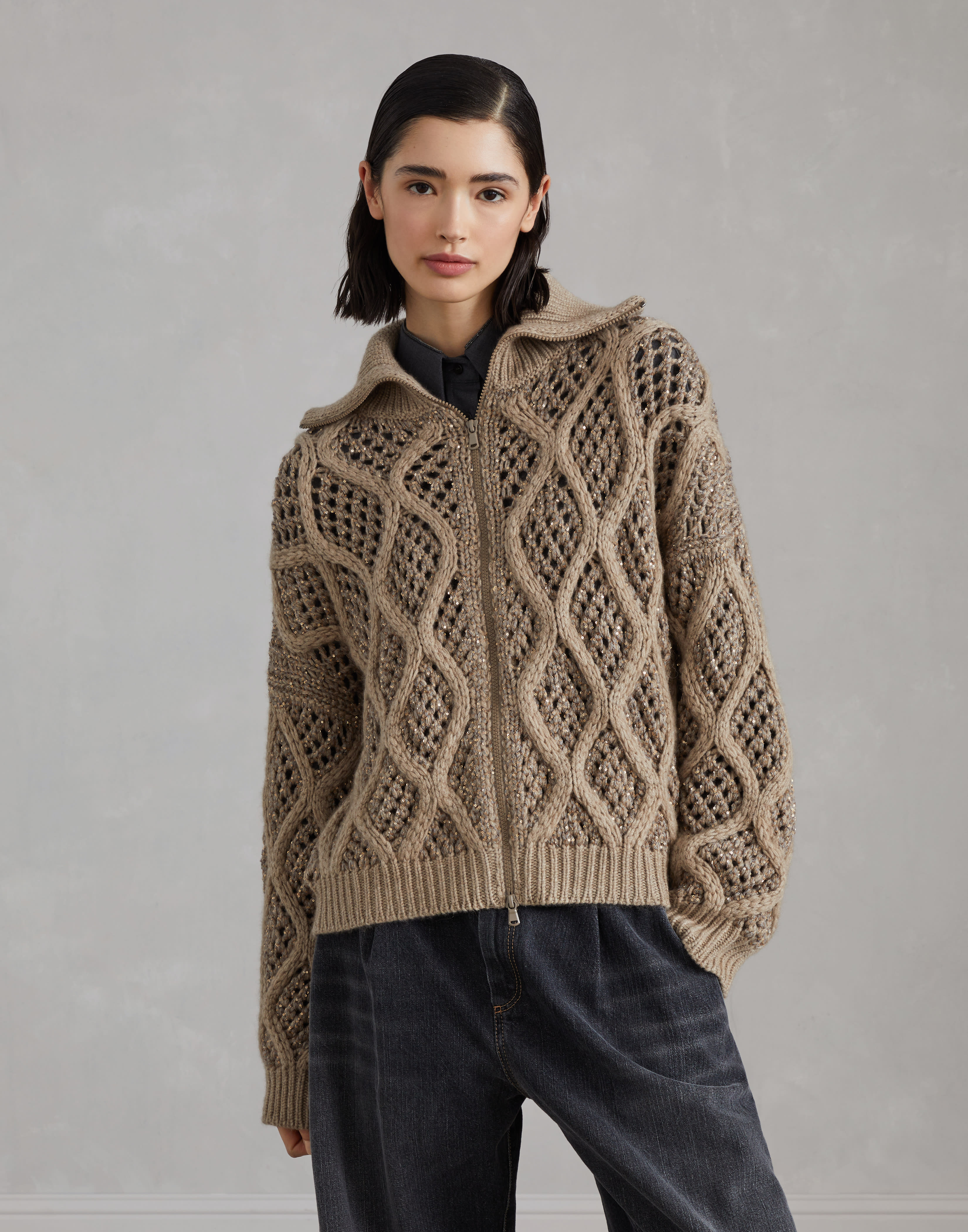 Dazzling Net & Cable cardigan