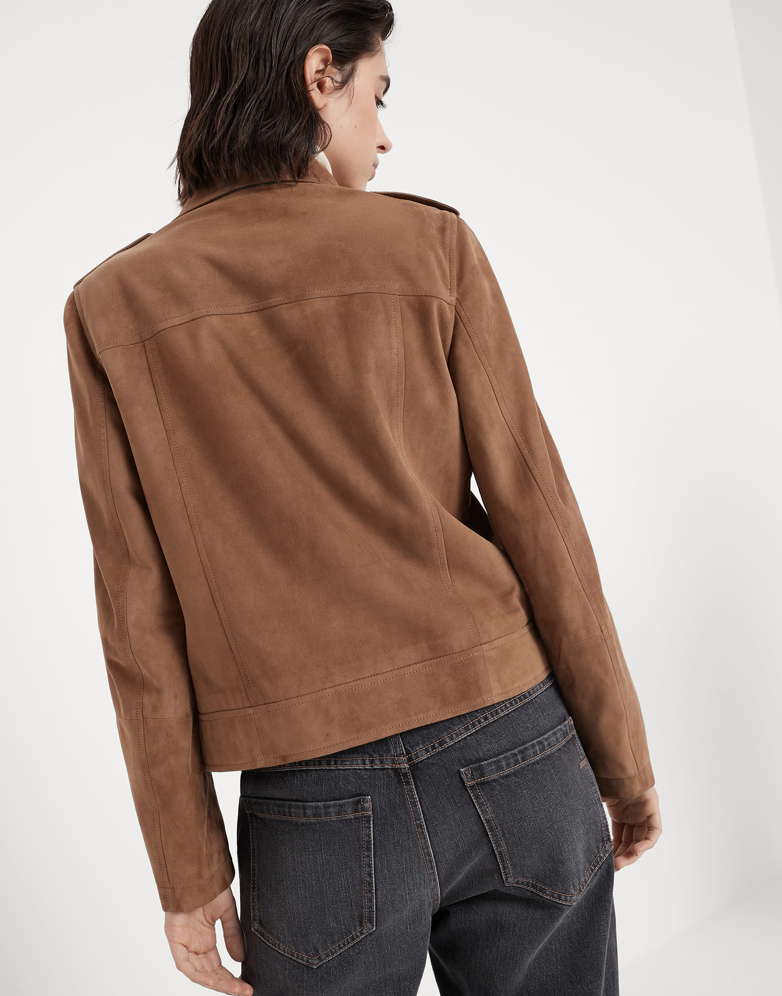 Suede biker jacket