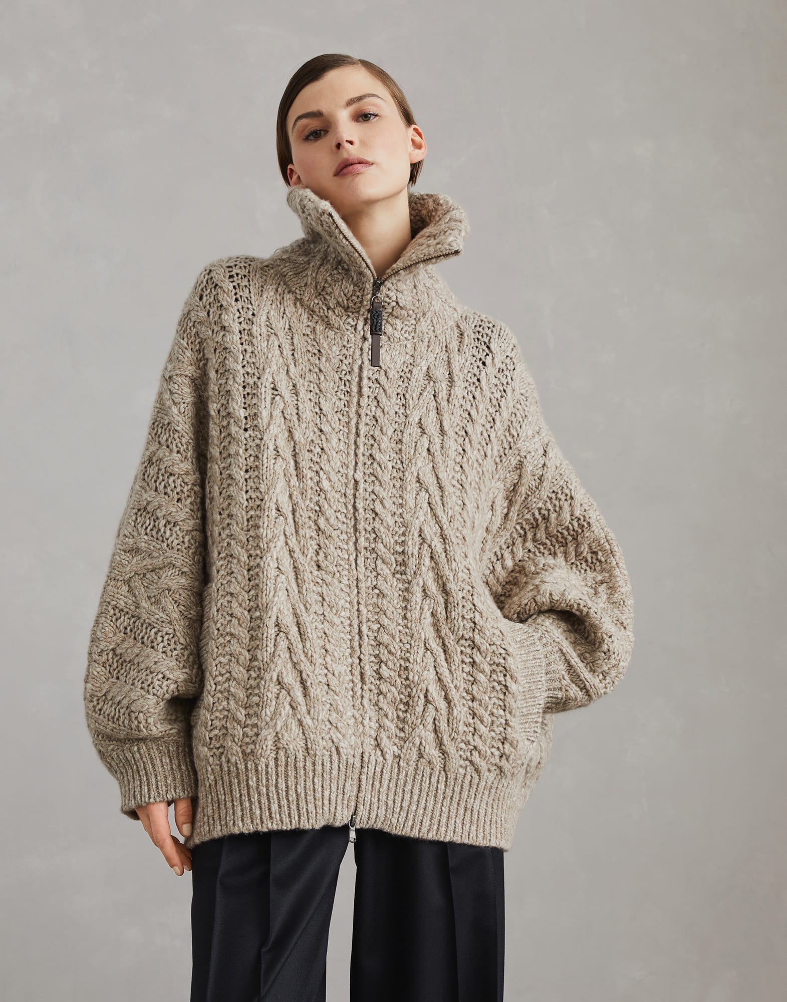 Soft wool and cashmere cardigan