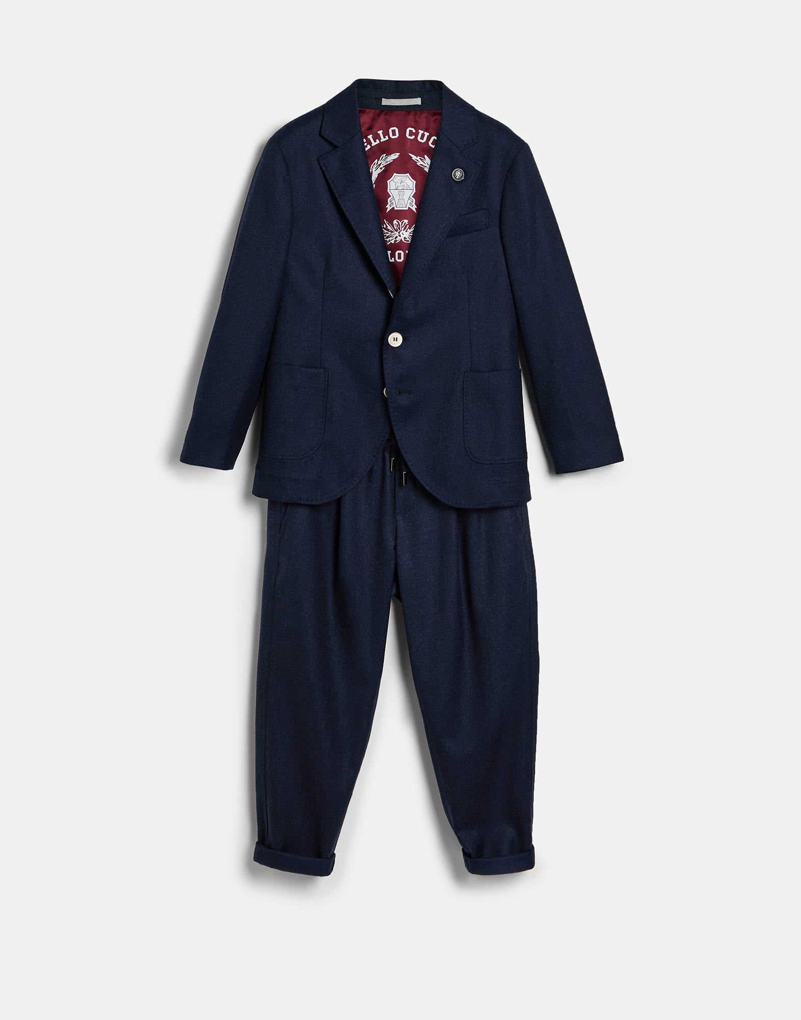 Virgin wool flannel suit