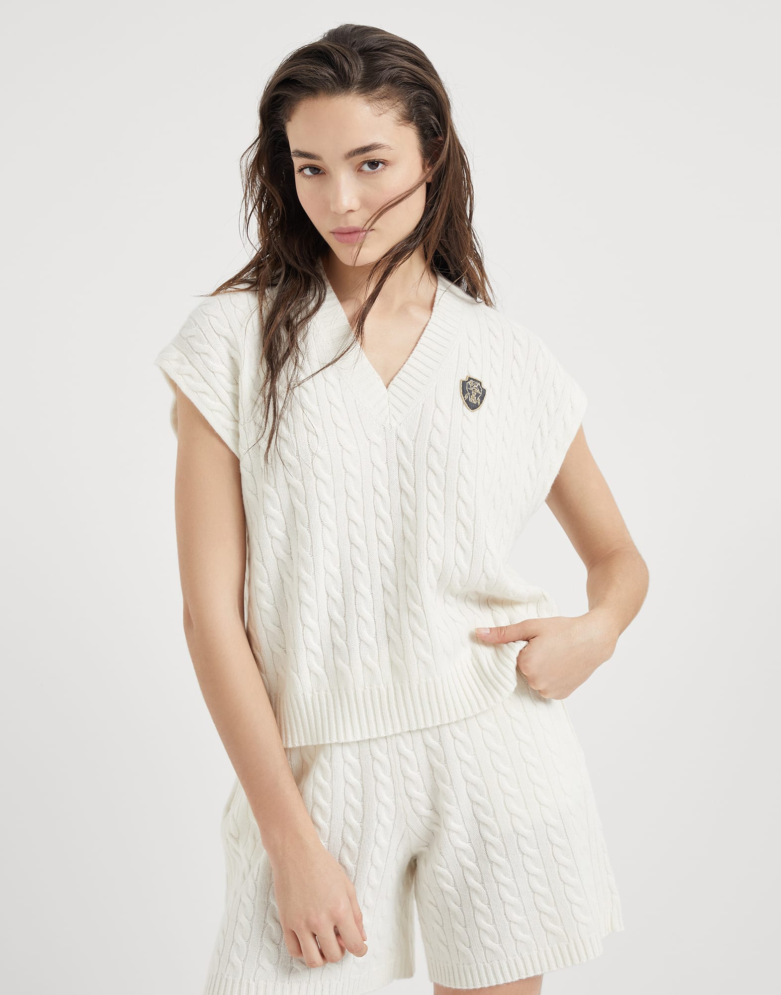Knit top with logo