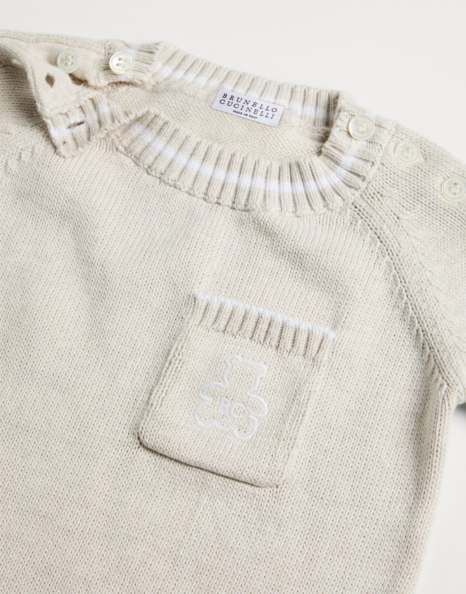 Bernie Baby knit coverall (242B28M74109) for Baby | Brunello Cucinelli