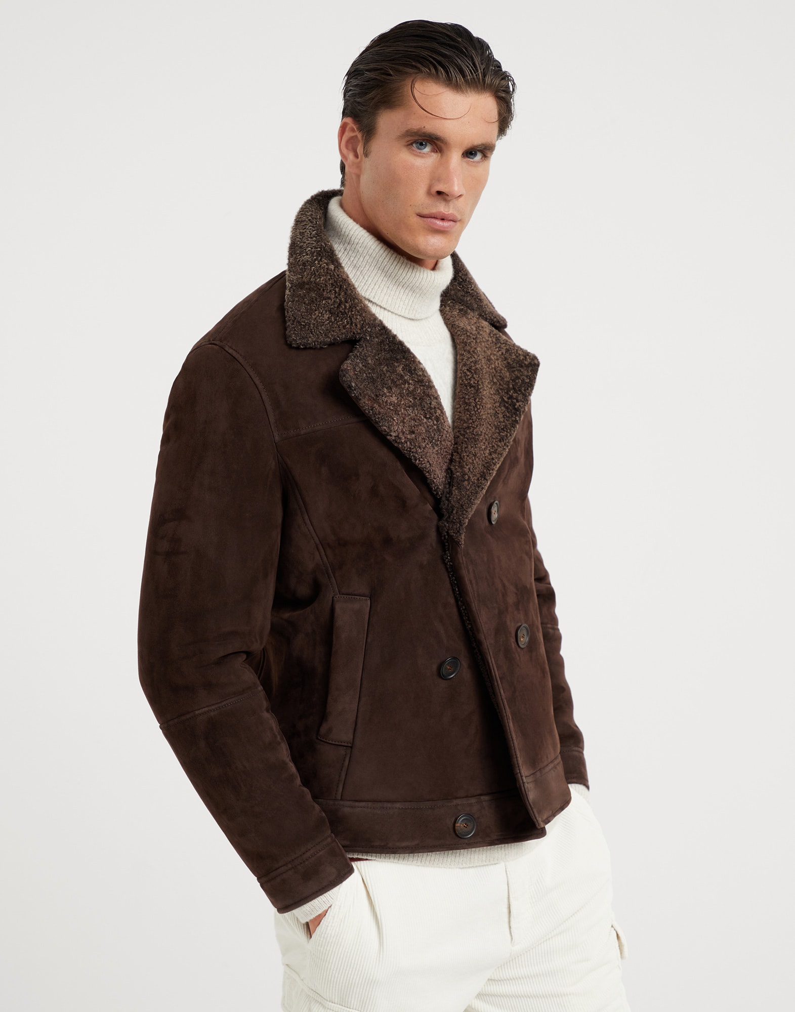 Brunello cucinelli suede jacket discount
