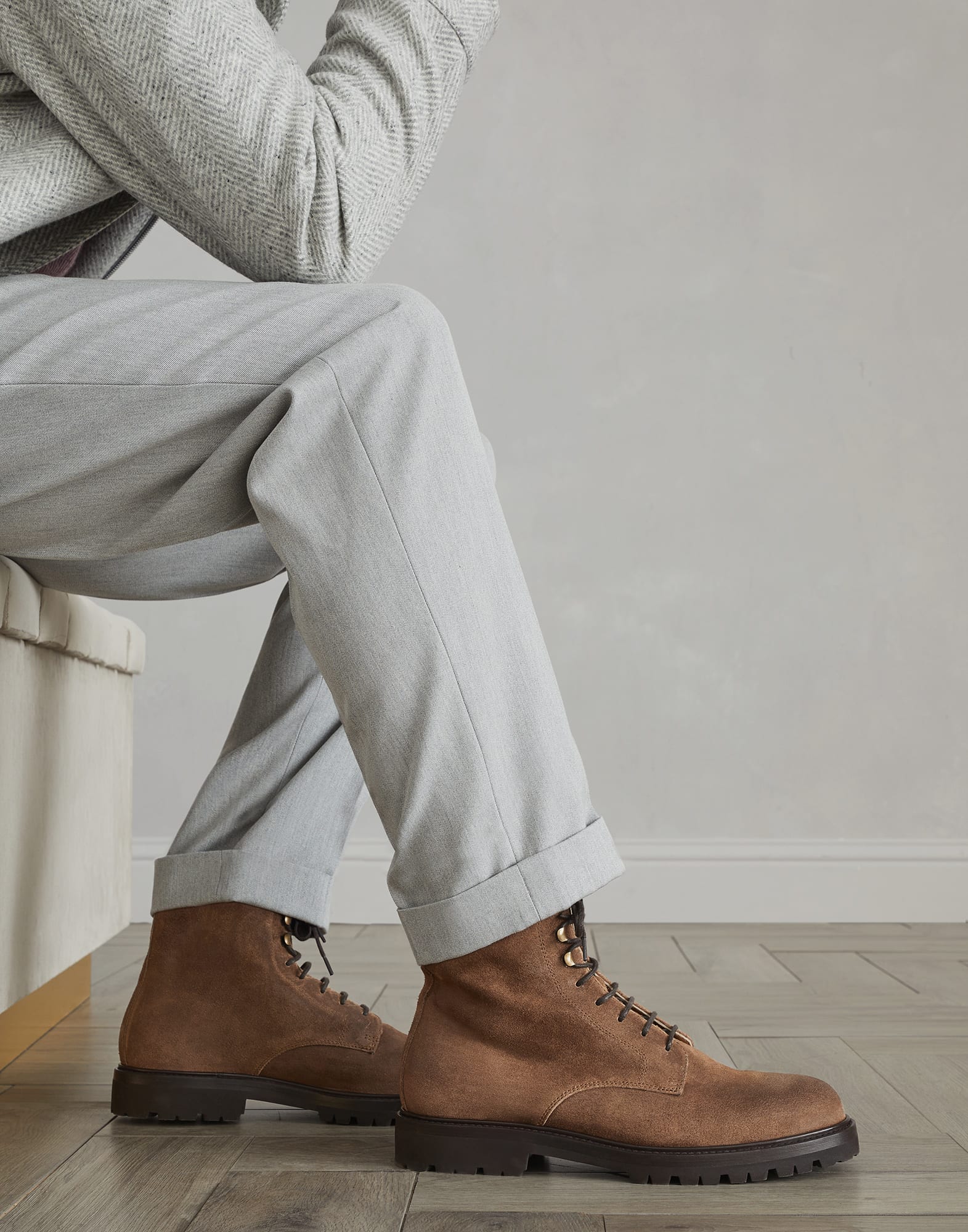 BRUNELLO CUCINELLI ブーツ 42 スエード ブラウン