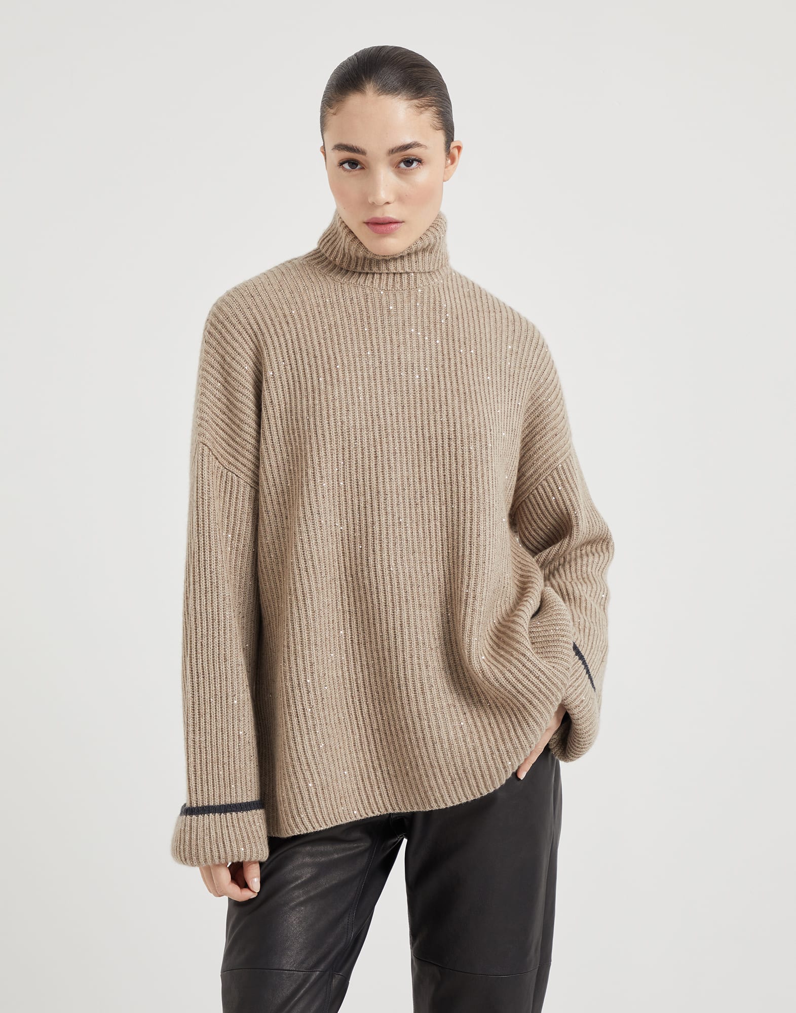 Beige turtleneck womens 2025