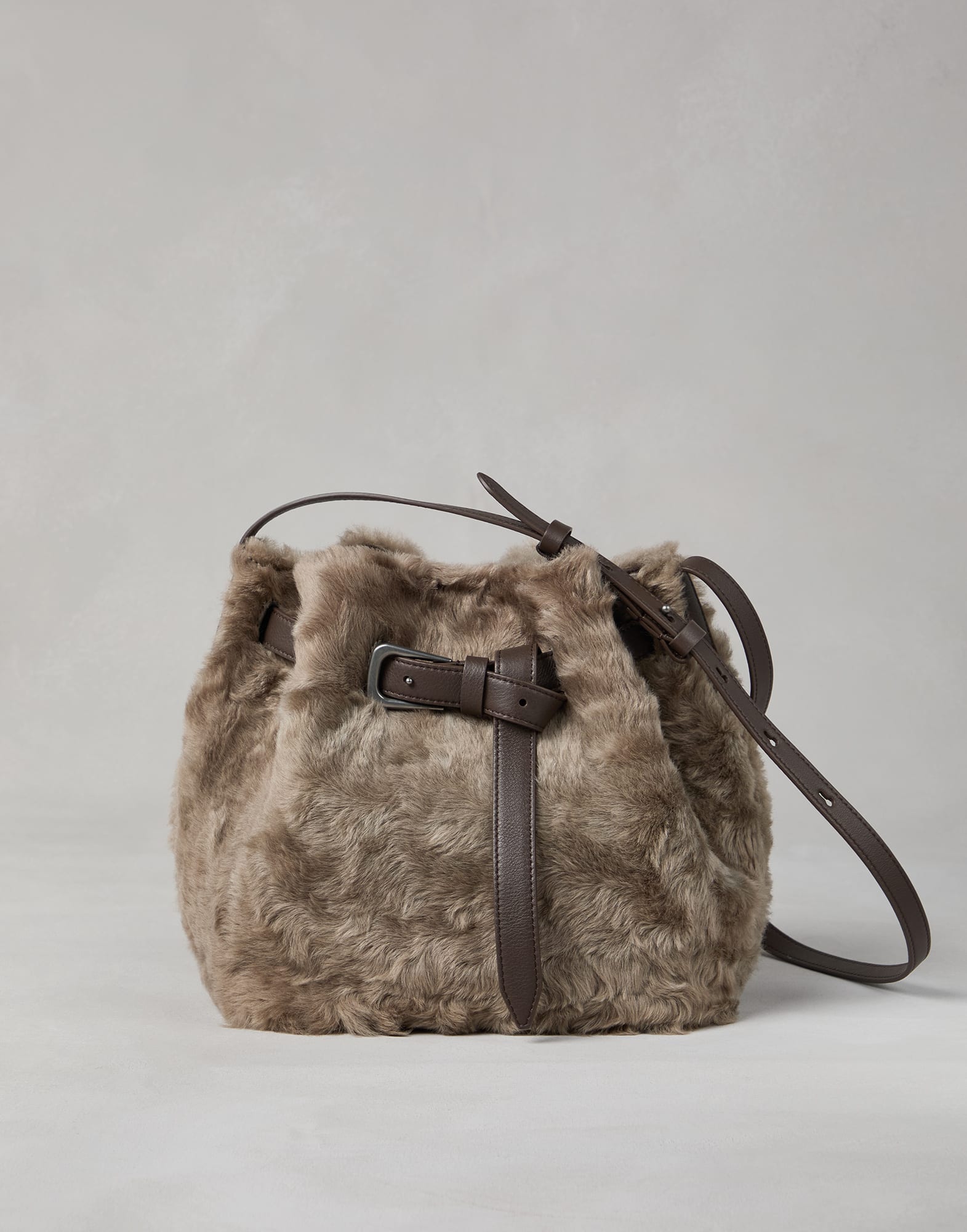Shearling Sartorial Bucket bag