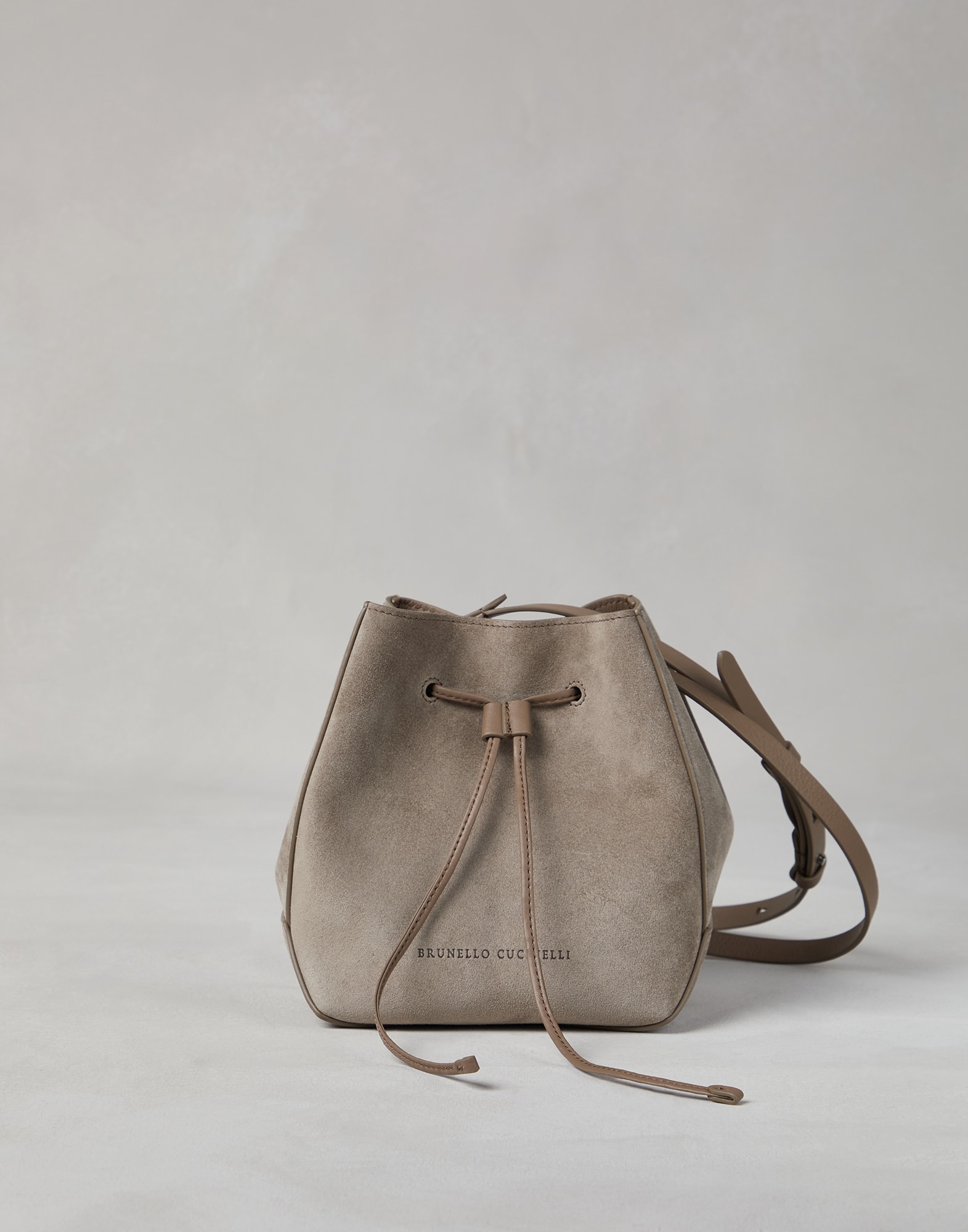 Small suede BC Duo Bucket bag