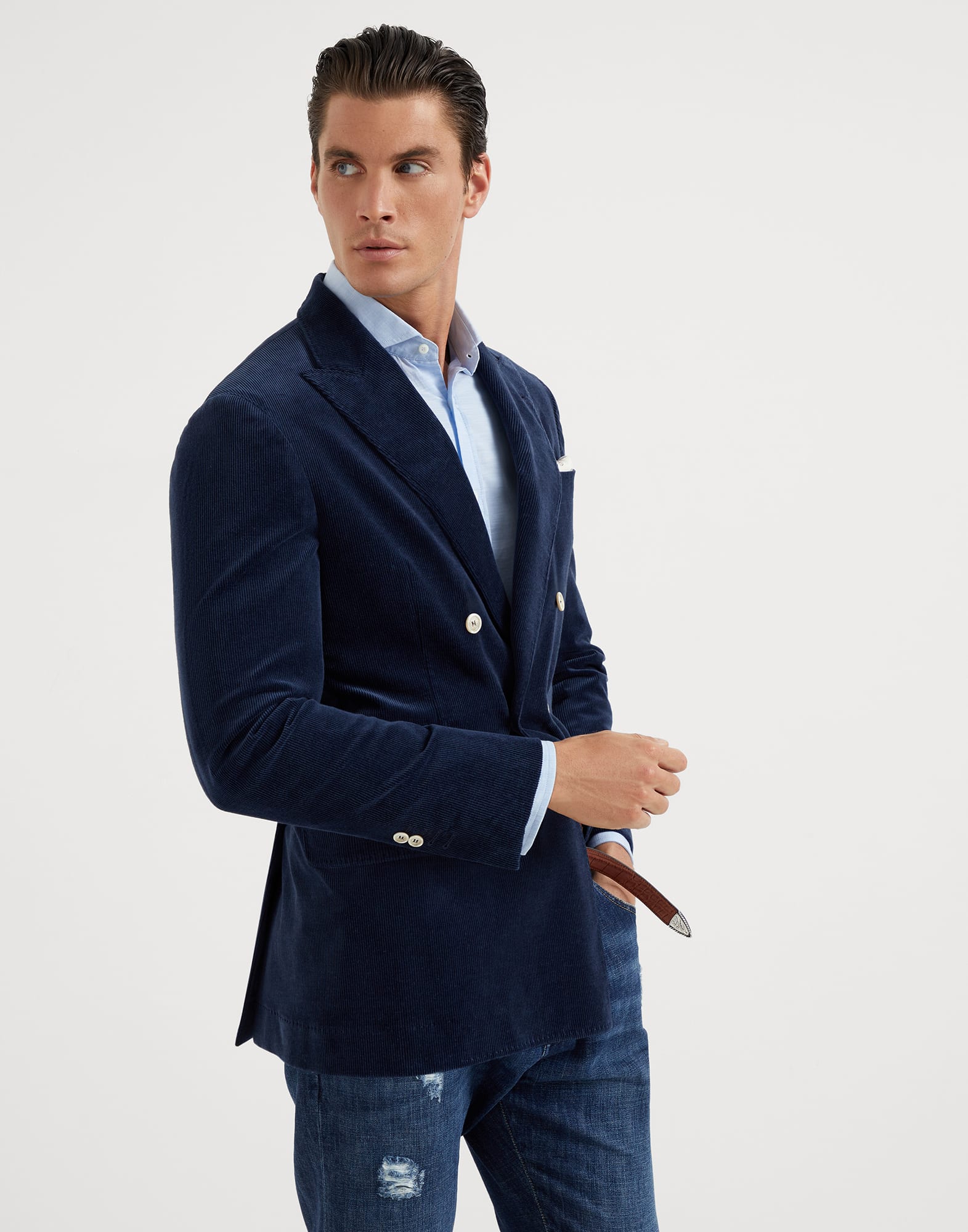 Navy corduroy blazer discount