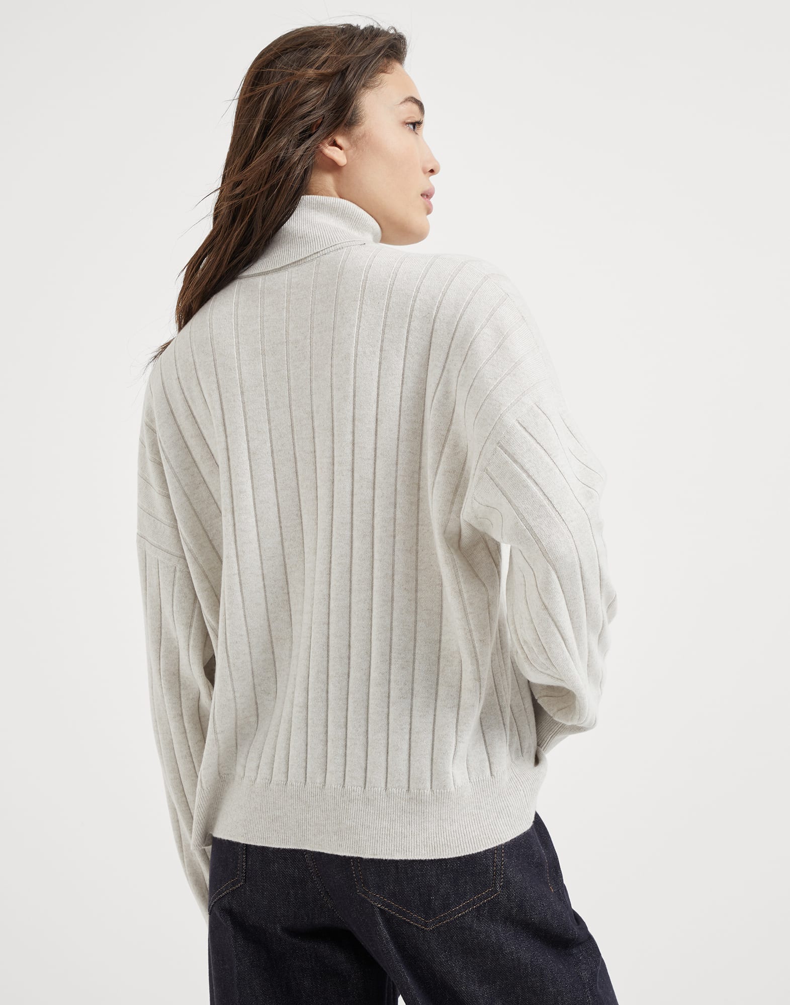 Turtleneck sweater with monili