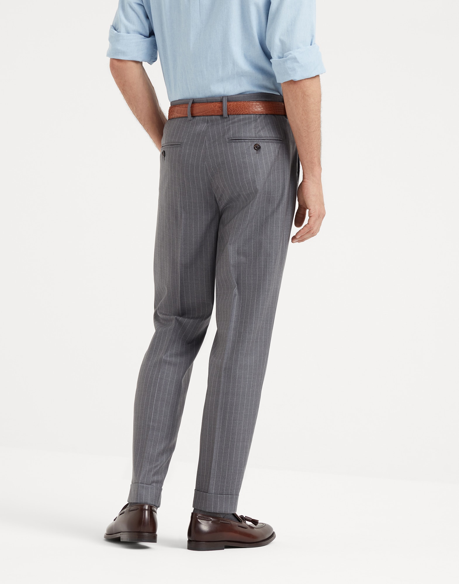 Stretch Black Chalk Stripe Dress Pants
