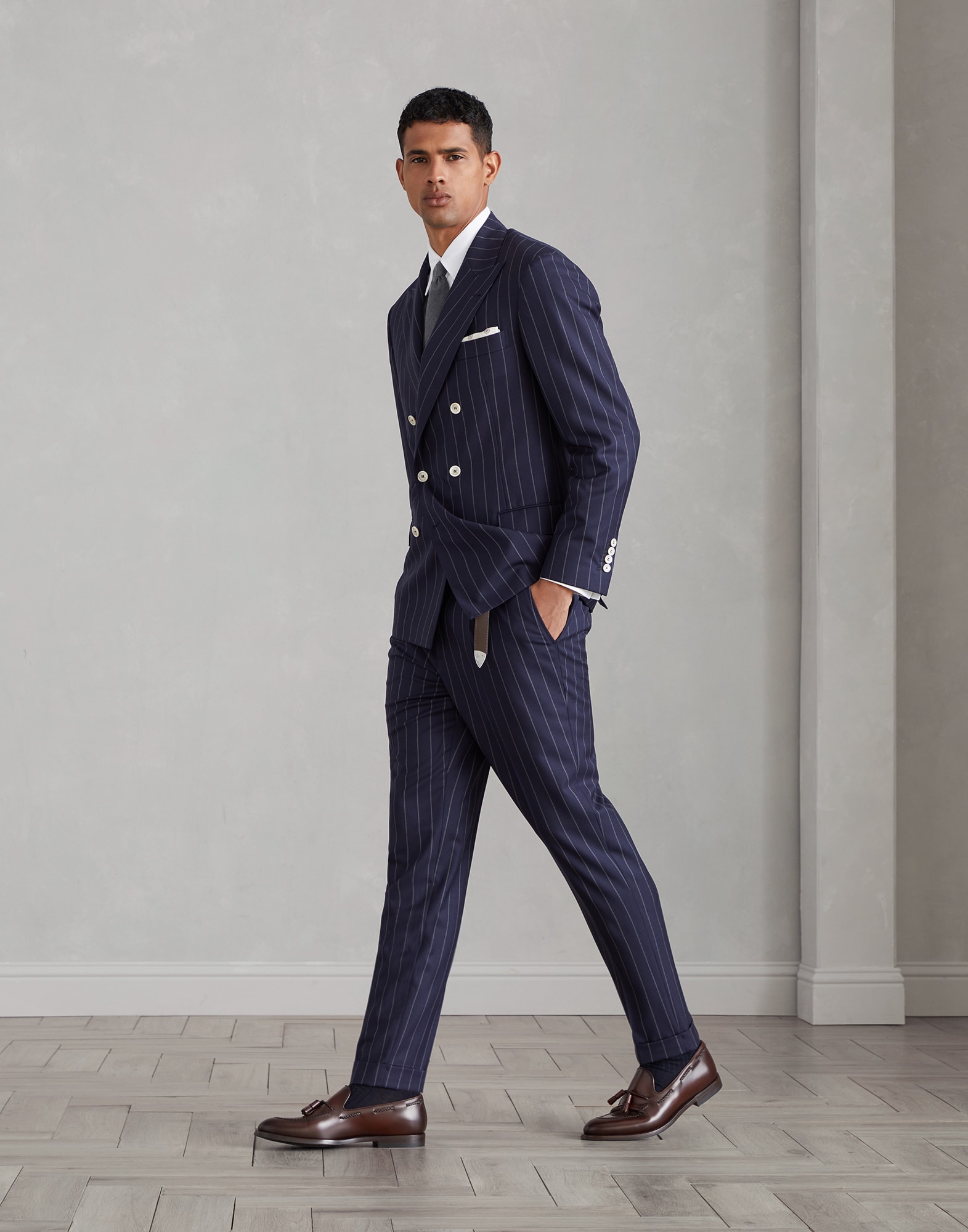 Chalk stripe twill suit